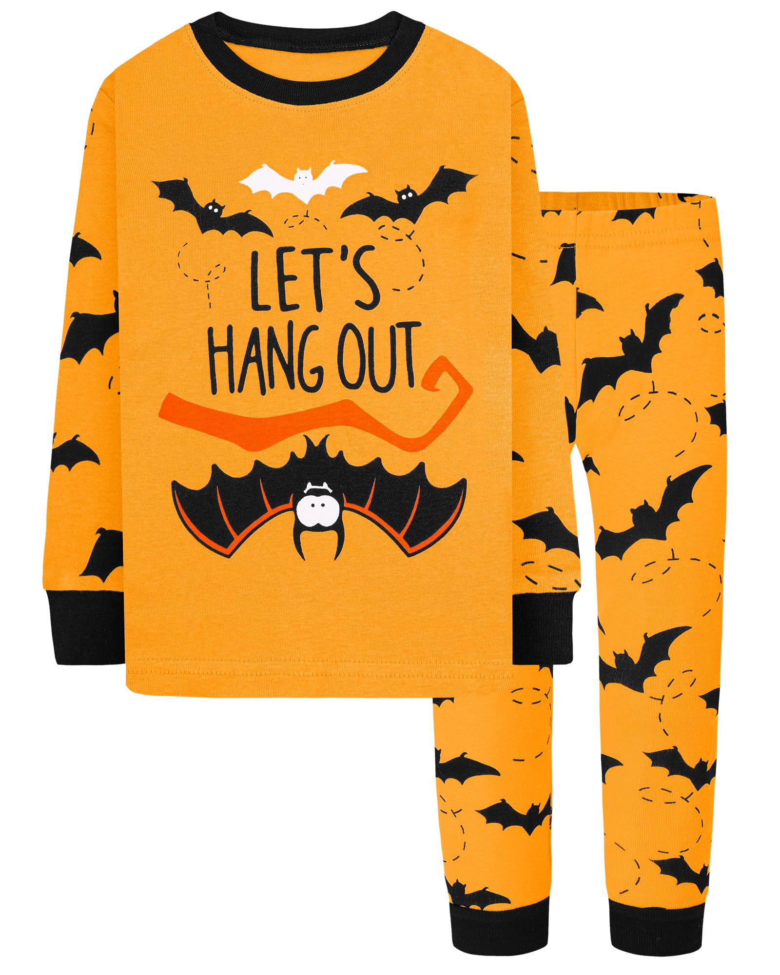 DAUGHTER QUEEN Kids Halloween Pajamas Set - Soft & Comfortable Sleepwear for Boys & Girls (Sizes 18 Months to 12 Years) - Perfect for Trick-or-Treating, Sleepovers & Holiday Family Photos