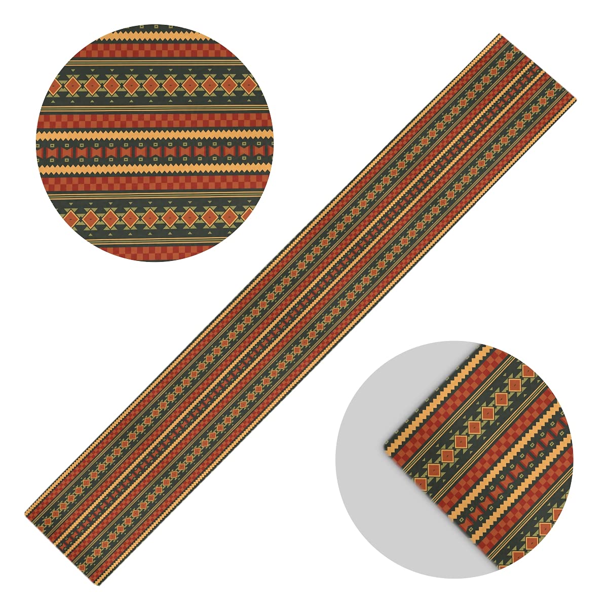 Ethnic Tribal Geometric African Table Runner 70 Inches - Aztec Indian Native American Design Dining Table Decor for Everyday Use, Kitchen, Summer Seasonal & Holiday Celebrations | Perfect for Dinner Parties, Thanksgiving, and Cultural Home Decor