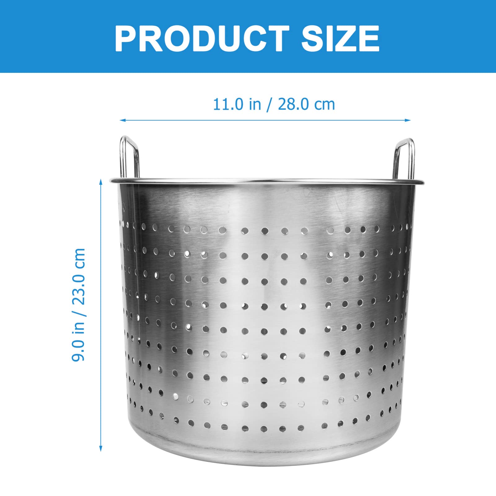 UPKOCH Stainless Steel Steamer Basket Insert with Handle for Stock Pot – Perfect for Boiling Crab, Crawfish & Seafood | Ideal for Crab Boils, Steaming Vegetables & Large Batch Cooking