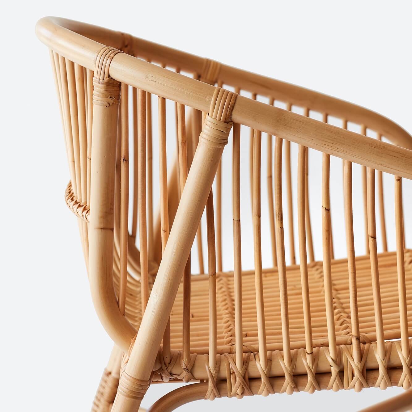 Handwoven Jakarta Rattan Dining Chair - Natural Wicker Chair for Indoor & Outdoor Dining, Patio, Garden, and Restaurant Use