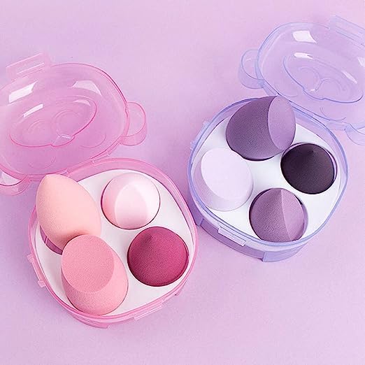 Premium Makeup Sponge Blender Set - 4 Pack Soft Beauty Blenders with Bear-Shaped Case for Flawless Foundation & Concealer Application - Ideal for Travel & Professional Makeup Kits