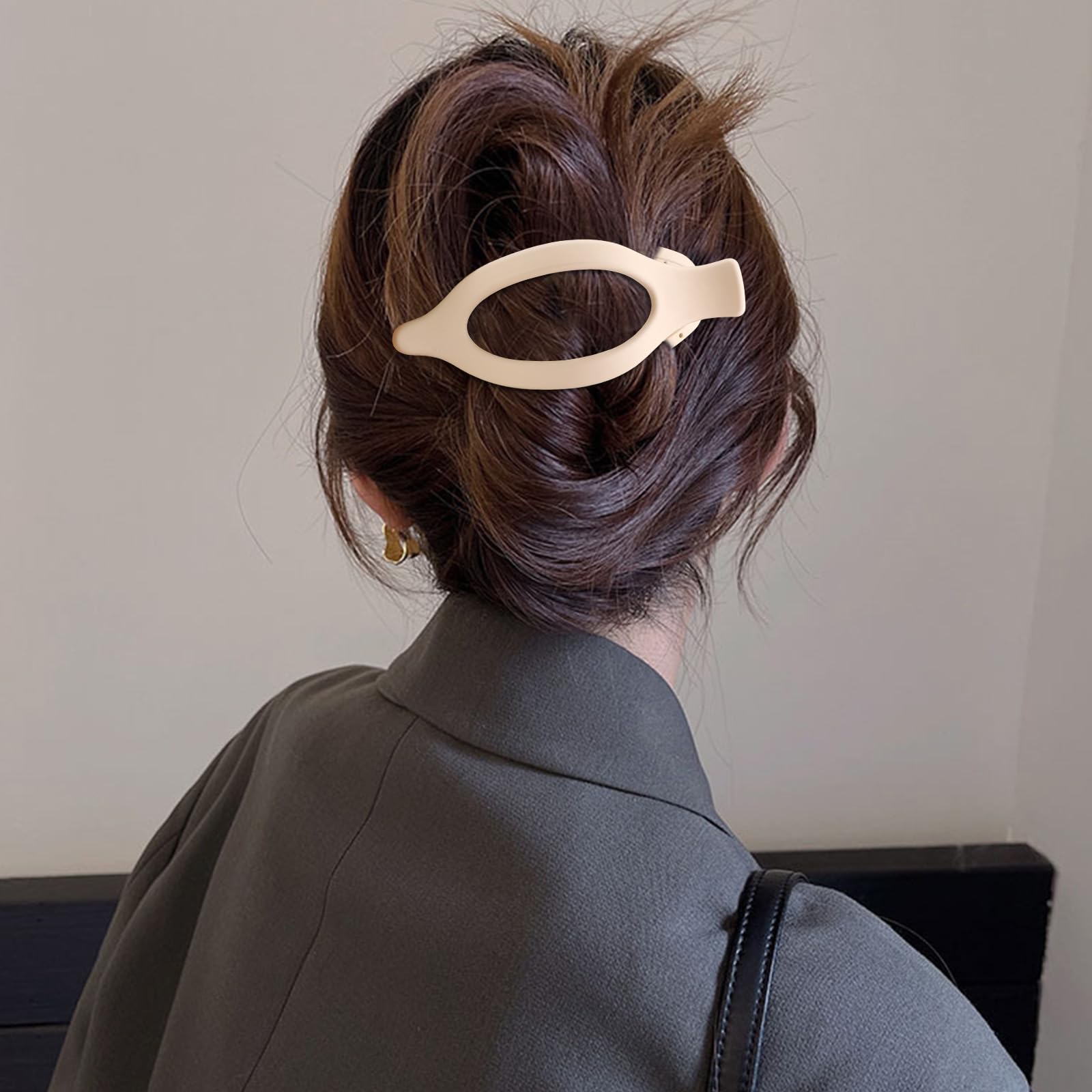 4Pcs Large Matte Hair Claw Clips - Neutral Hair Accessories for Women, Perfect for Ponytails, Buns & Everyday Styling