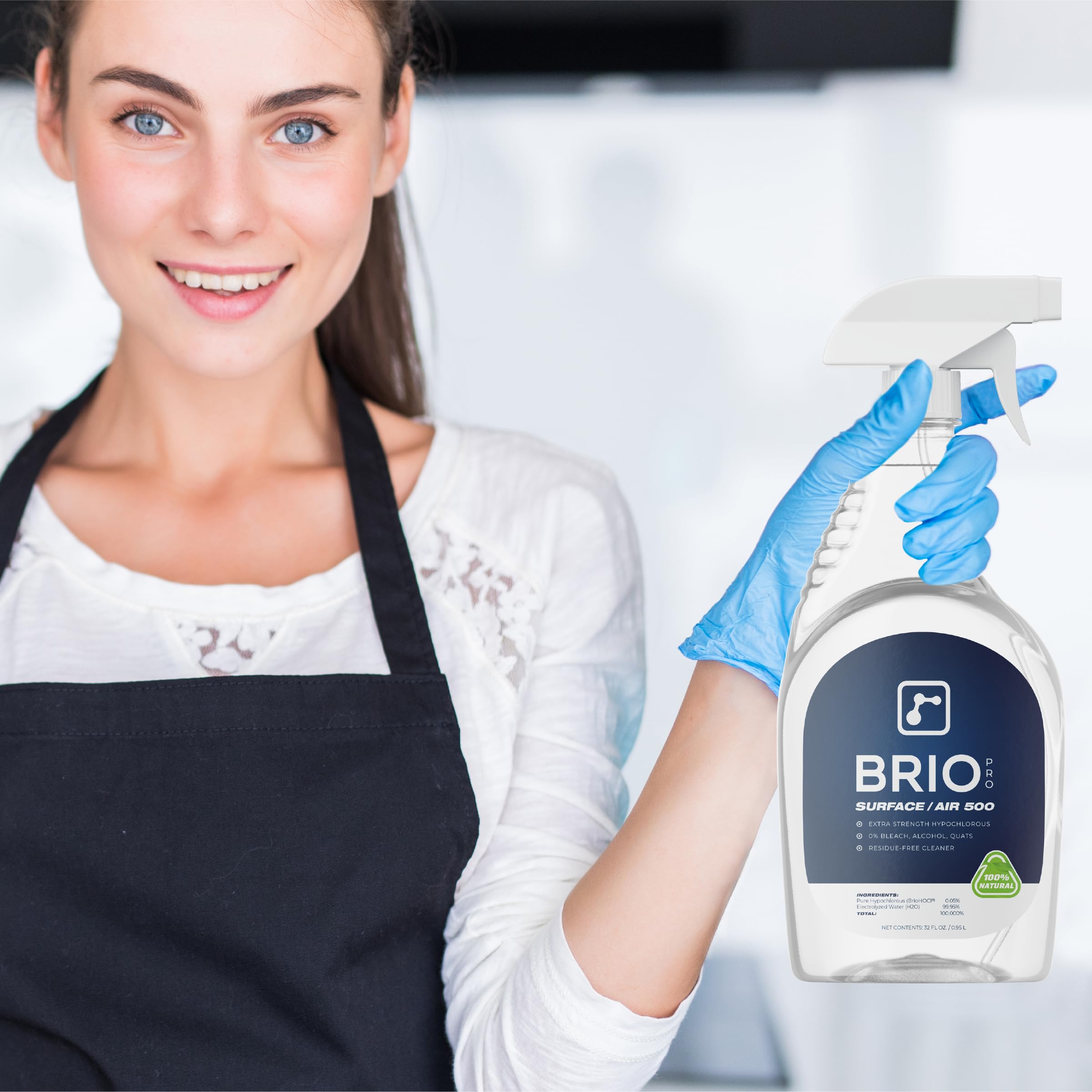 BRIOTECH Surface/Air 500 - Pure Hypochlorous Acid 500 PPM Disinfectant for ULV Foggers, Sprayers & Humidifiers | Professional Cleaning & Deodorizing Solution for Dental Clinics, Offices, Schools & Homes | Peroxide-Free | 1 Gallon Refill (Pack of 4) | Ideal for Sanitizing High-Touch Surfaces & Air Purification