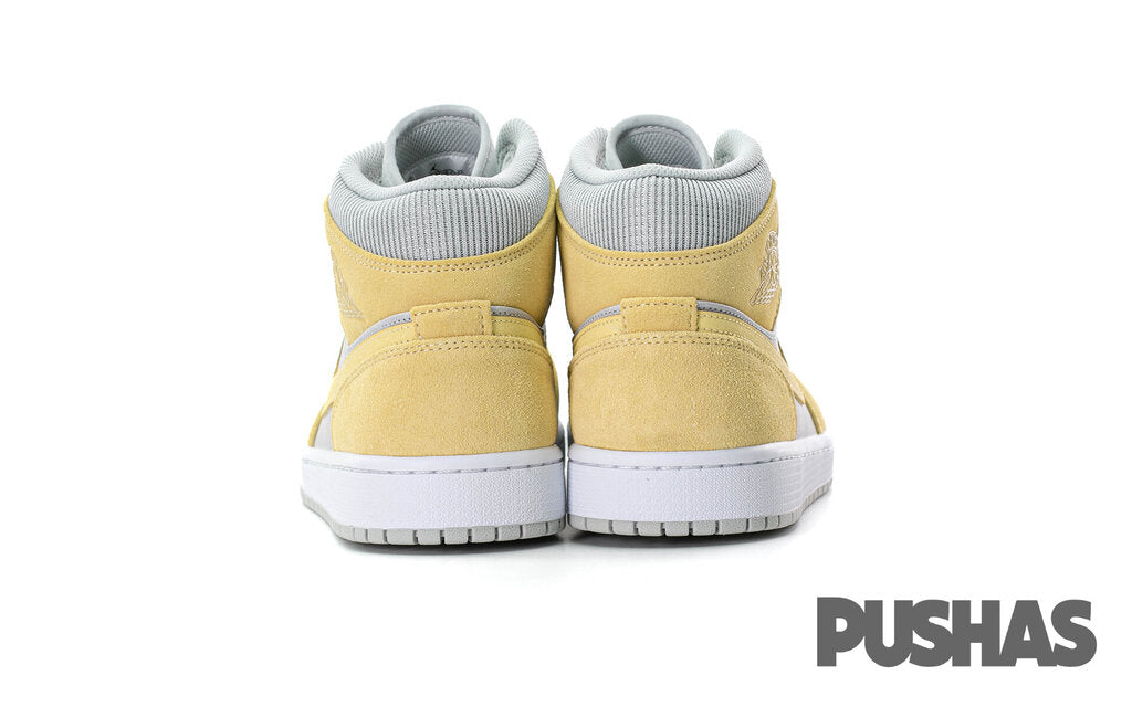 Air Jordan 1 Mid 'Mixed Textures Yellow' Sneakers - Men's Basketball Shoes 2020 Edition - Comfortable & Stylish for Casual Wear, Street Fashion & Sports