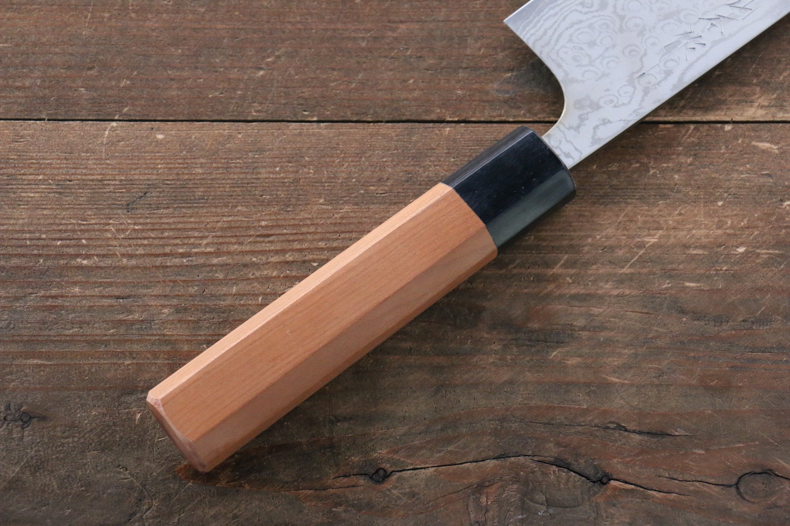 VG10 Damascus Steel Santoku Knife 170mm - Cherry Blossom Wood Handle Japanese Kitchen Knife for Slicing, Dicing & Chopping Vegetables, Meat & Fish - Perfect for Home Chefs & Professional Cooking