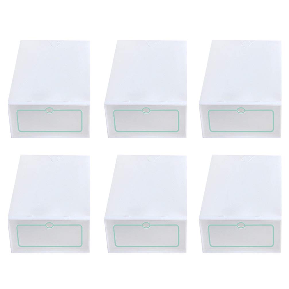 DOITOOL 30-Pack Clear Plastic Shoe Storage Boxes - Stackable Shoe Organizer Bins with Clamshell Lid for Closet, Underbed, Entryway - White Transparent Shoe Containers for Sneakers, Heels & Boots Organization