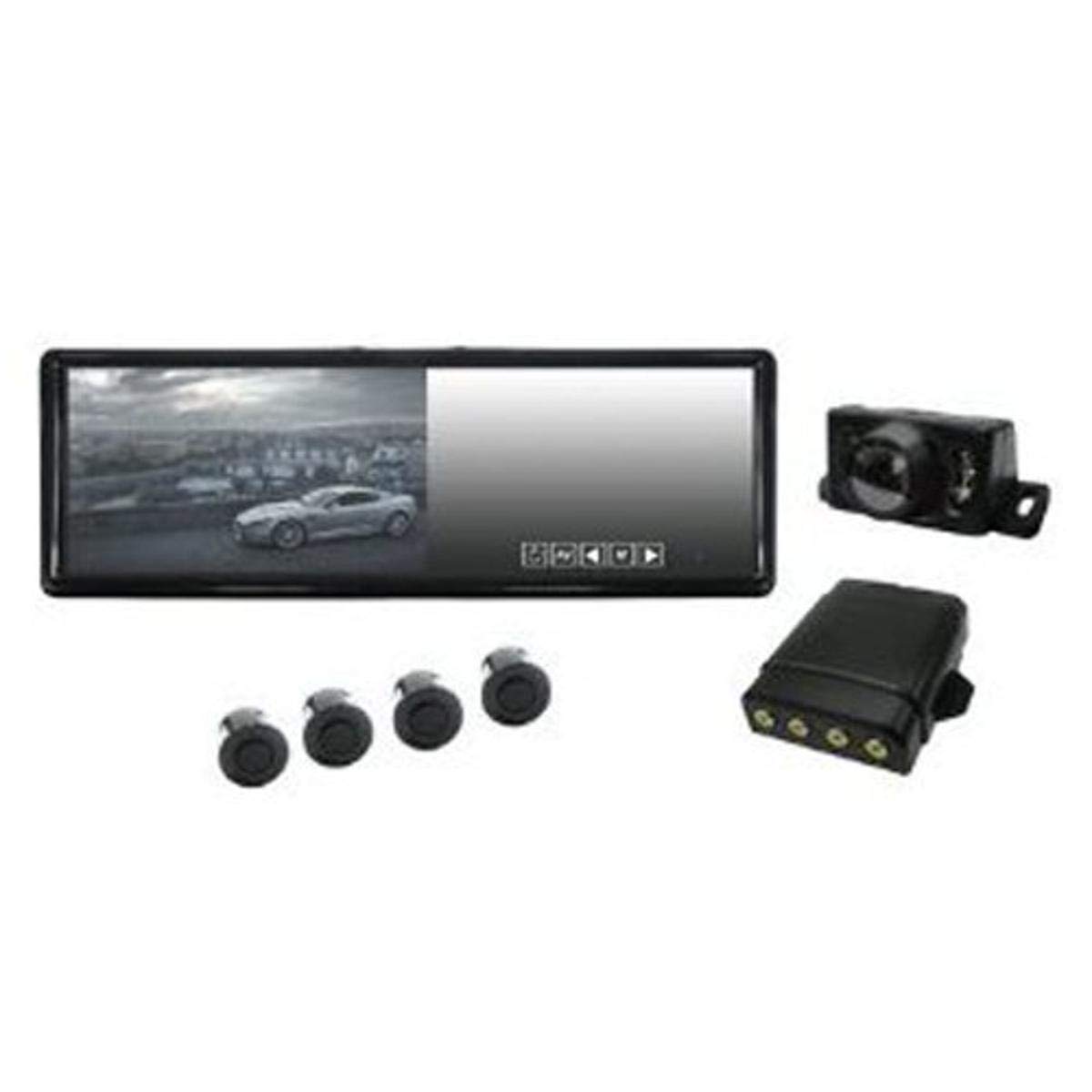 7-Inch Rear View Mirror Monitor with Parking Sensor - Absolute MIR77PKG HD Backup Camera for Cars, Trucks & SUVs - Perfect for Parking Assistance & Blind Spot Monitoring