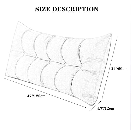 Soft Removable Headboard Cushion - King Size Tatami Bed Pillow with Bumper Design (47