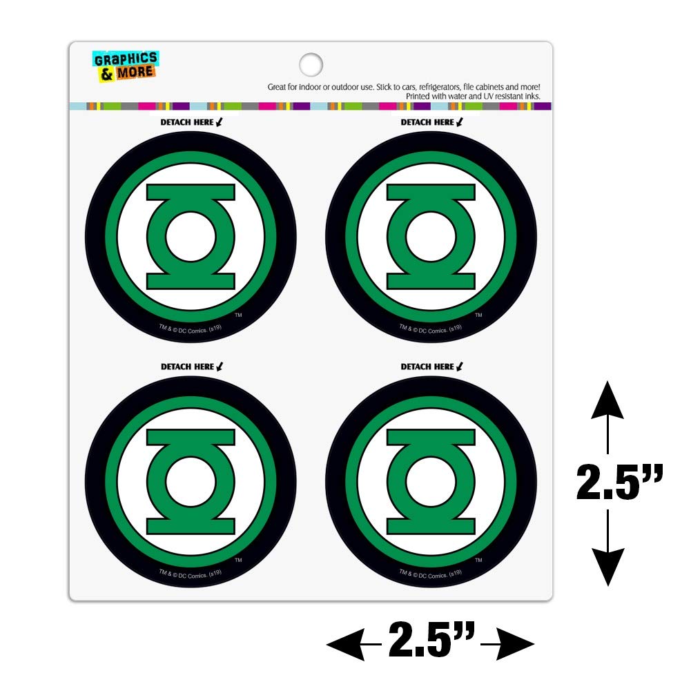 Green Lantern Logo Refrigerator Magnet Set - 12 Pack Vinyl Circle Magnets for Fridge, Lockers & Office - Perfect for DC Comics Fans & Home Decor