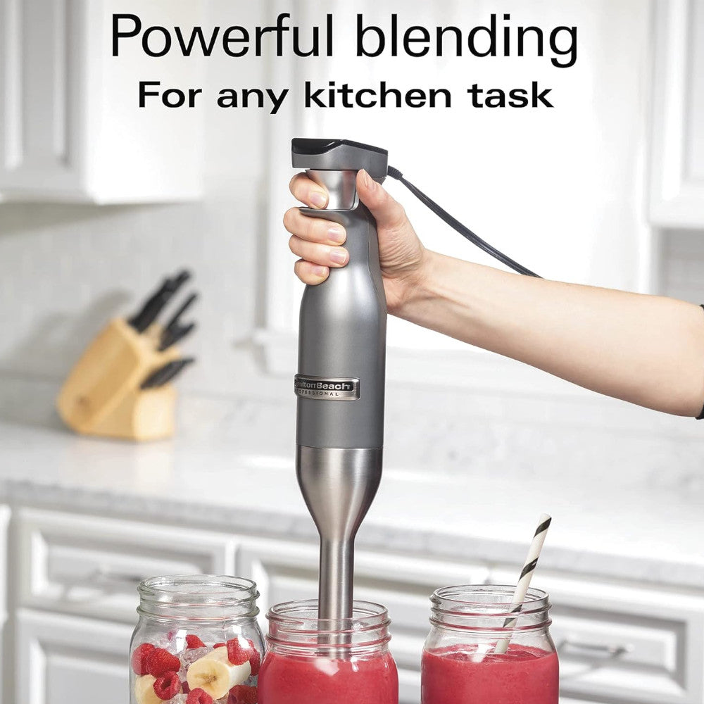 Hamilton Beach 59750C Professional Variable Speed Hand Blender - Powerful Immersion Blender for Smoothies, Soups & Baking - Perfect for Kitchen, Restaurant & Home Cooking