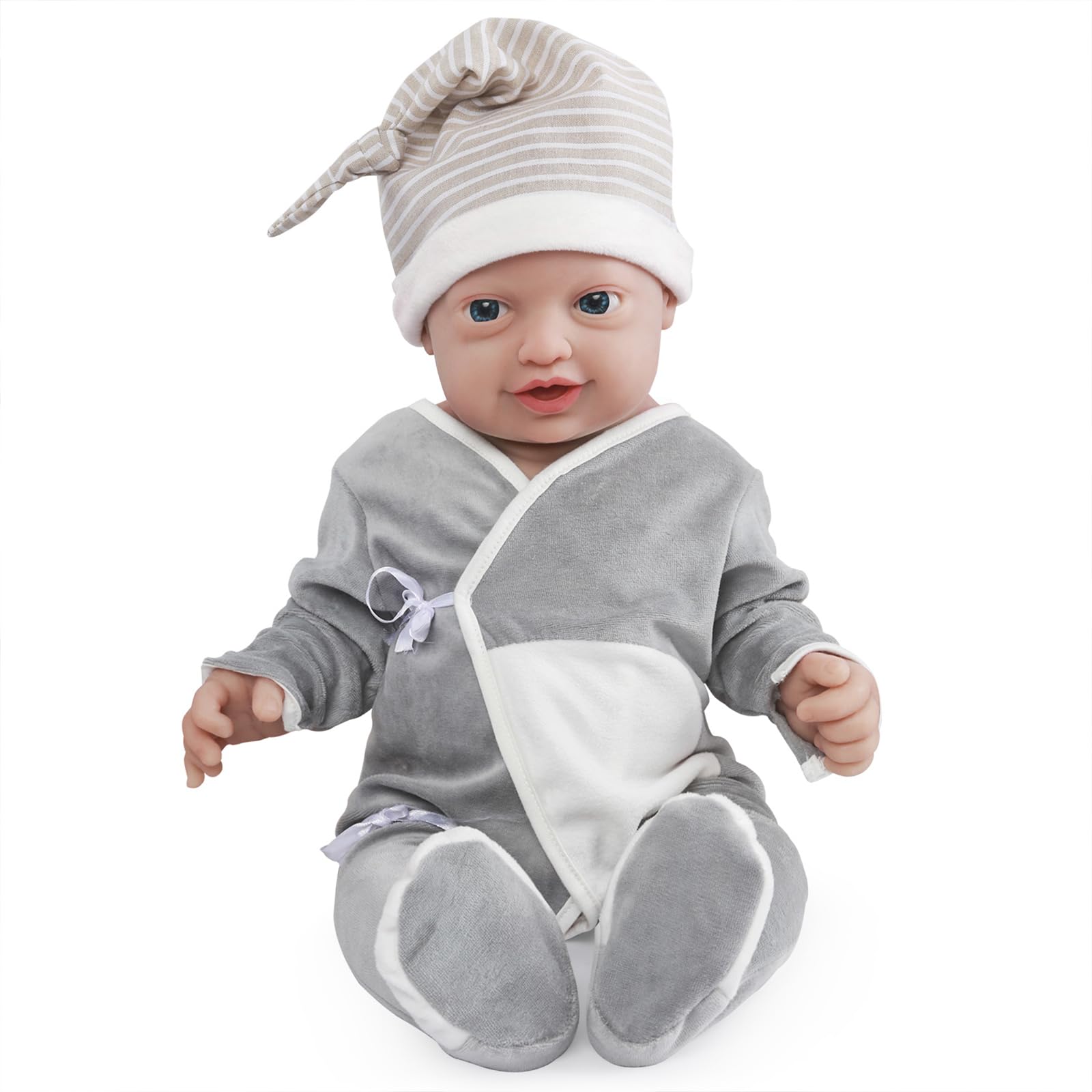 Vollence 23 Inch Realistic Reborn Baby Doll - Platinum Silicone Full Body Lifelike Newborn Boy for Collectors & Gift Giving