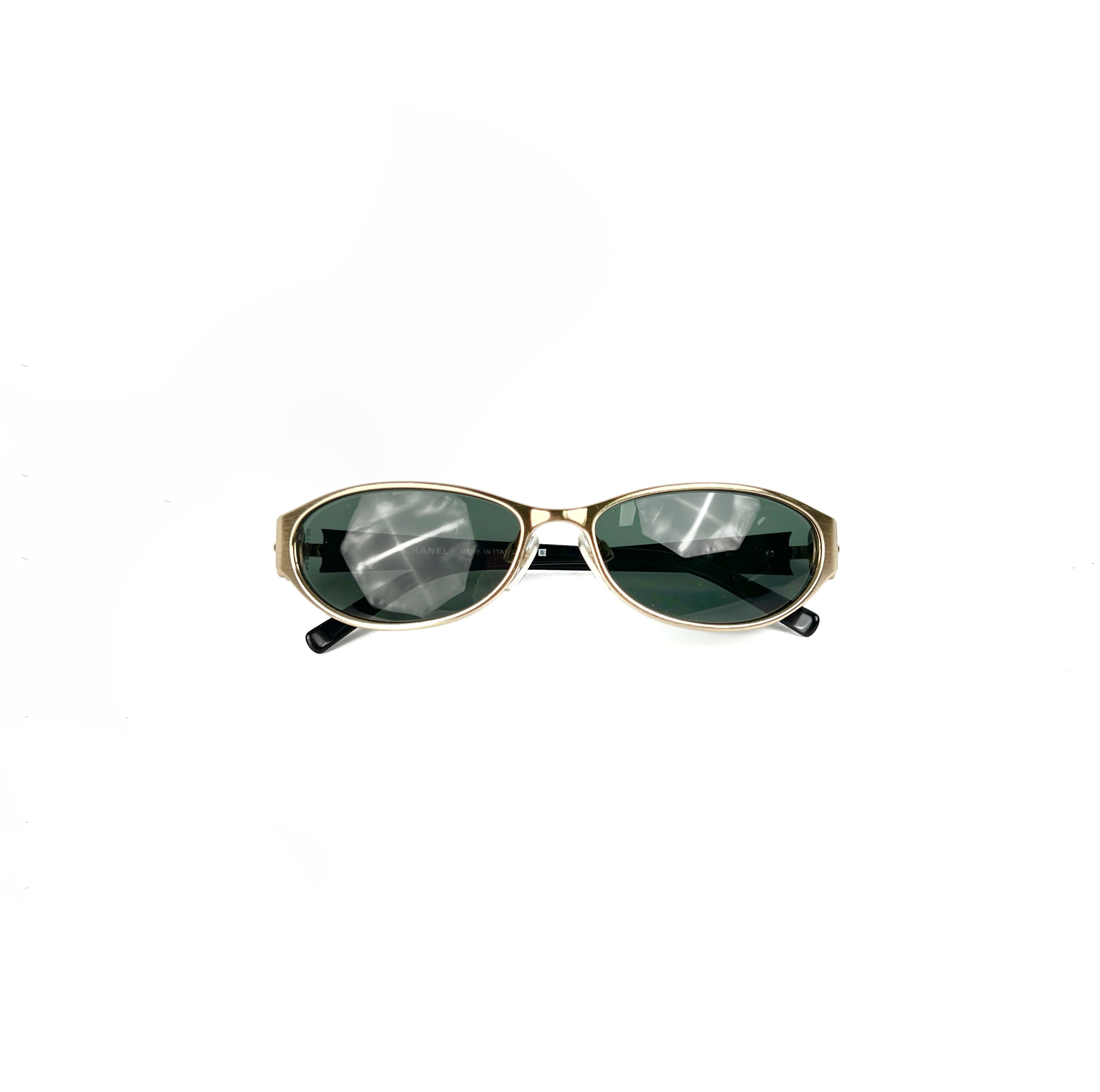 Chanel Gold and Black Sunglasses for Women - Luxury Designer Shades for Fashion, Beach & Outdoor Activities