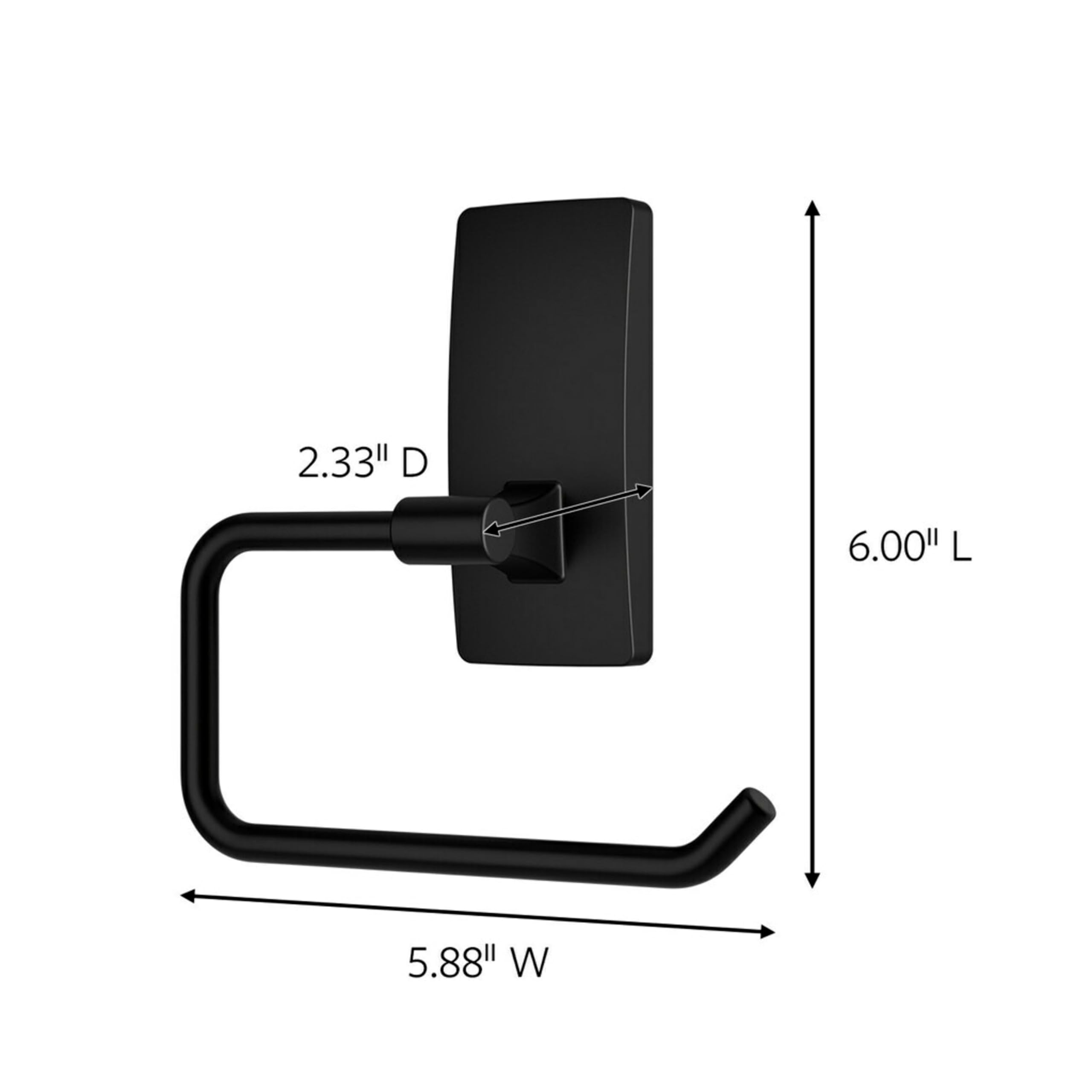 Command Toilet Paper Holder Matte Black - Rust-Resistant Bathroom Organizer with Waterproof Command Strips - Perfect for Small Bathrooms, Apartments & Dorm Rooms