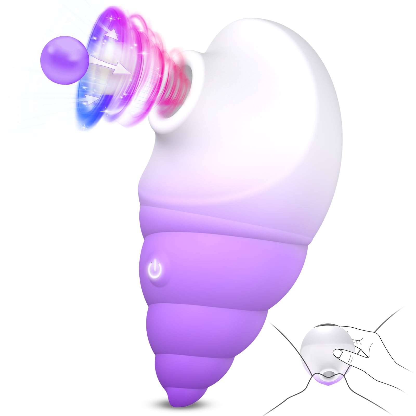 BSZone Conch Rose Clitoral & Nipple Suction Vibrator - 10 Powerful Sucking Modes, Wide Opening Design for Women & Couples | Perfect for Solo Play, Foreplay & Couples Intimacy | Adult Sex Toy for Enhanced Pleasure