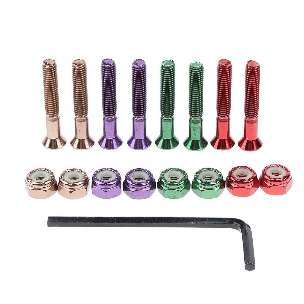 8pcs Replacement Skateboard Truck Hardware Set - 32mm Screws, Bolts & Nuts for Skateboard Maintenance | Perfect for DIY Repairs & Skate Park Upgrades
