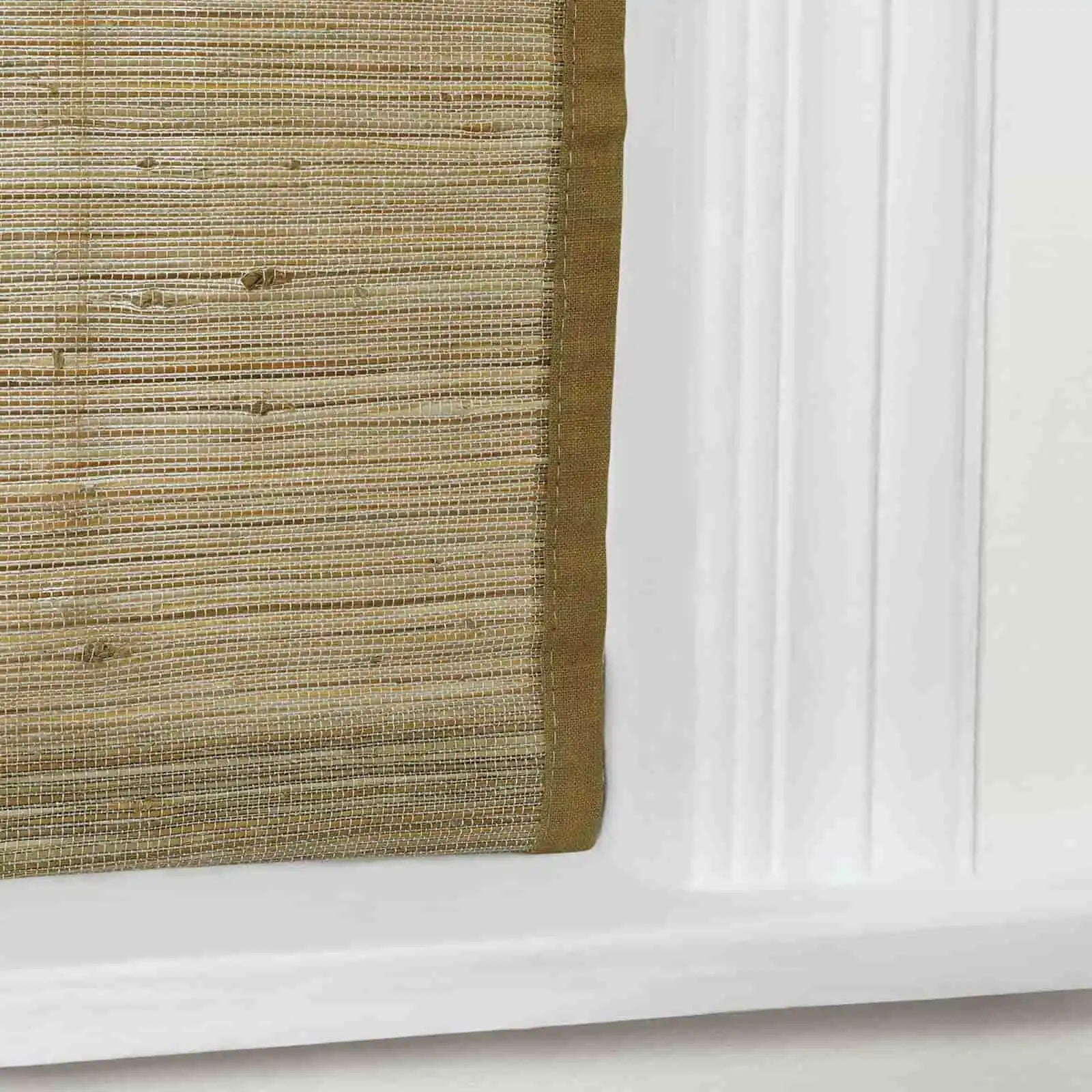 Rae Natural Jute Flax Woven Window Shade - Khaki Color, Eco-Friendly Blackout Curtain for Bedroom & Living Room Privacy