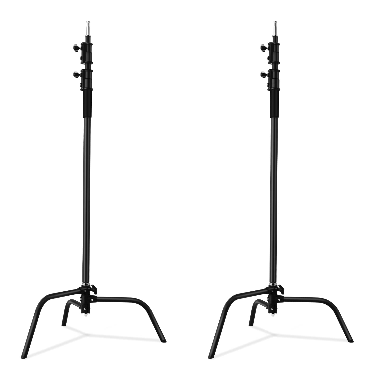 2 Packs Heavy Duty Steel C-Stand Kit, Adjustable 5-10.8 Feet Photography Light Stand with Sturdy Turtle Base - Perfect for Studio Softbox, Monolights, Reflector & Umbrella (Black) | Ideal for Professional Photography, Video Production & Film Sets