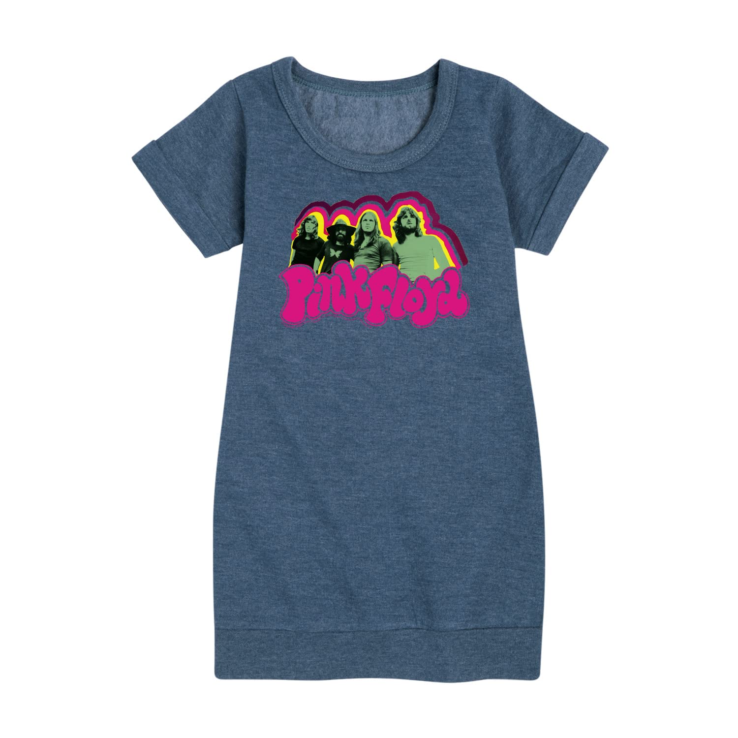 HYBRID APPAREL Pink Floyd Fleece Dress for Toddler & Youth Girls | Soft Rock Band Graphic Pullover | Concert Outfit & Casual Wear