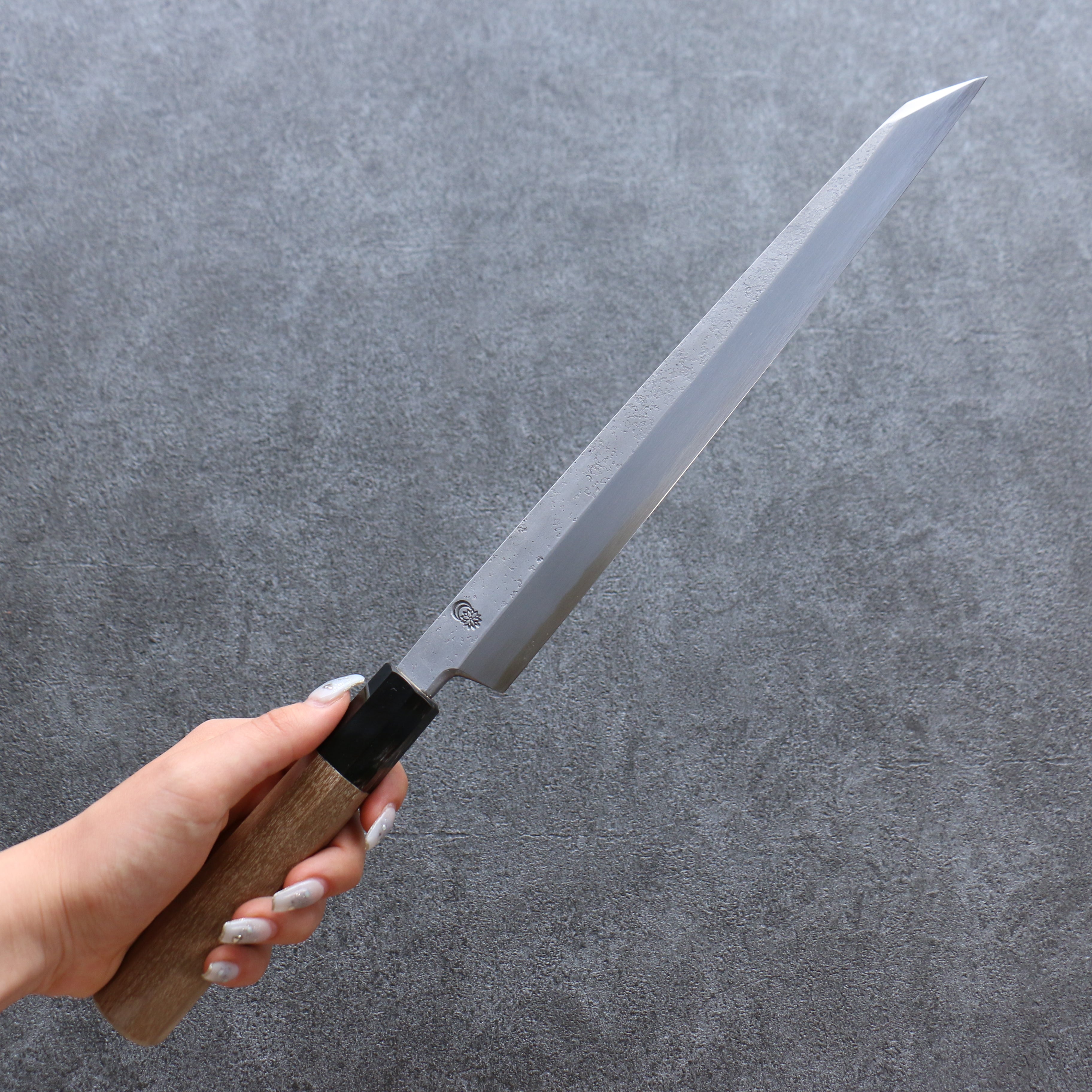 Premium Kikuzuki White Steel No.2 Nashiji Kiritsuke Yanagiba 270mm Japanese Chef Knife with Magnolia Wood Handle - Perfect for Sushi, Sashimi & Precision Cutting