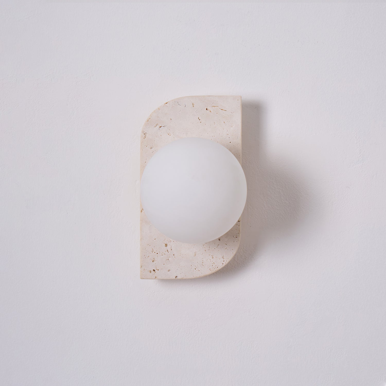 Elysian Travertine Plug-in Wall Sconce Light - Modern Plug in Wall Lamp for Bedroom, Living Room, Hallway & Dorm Decor