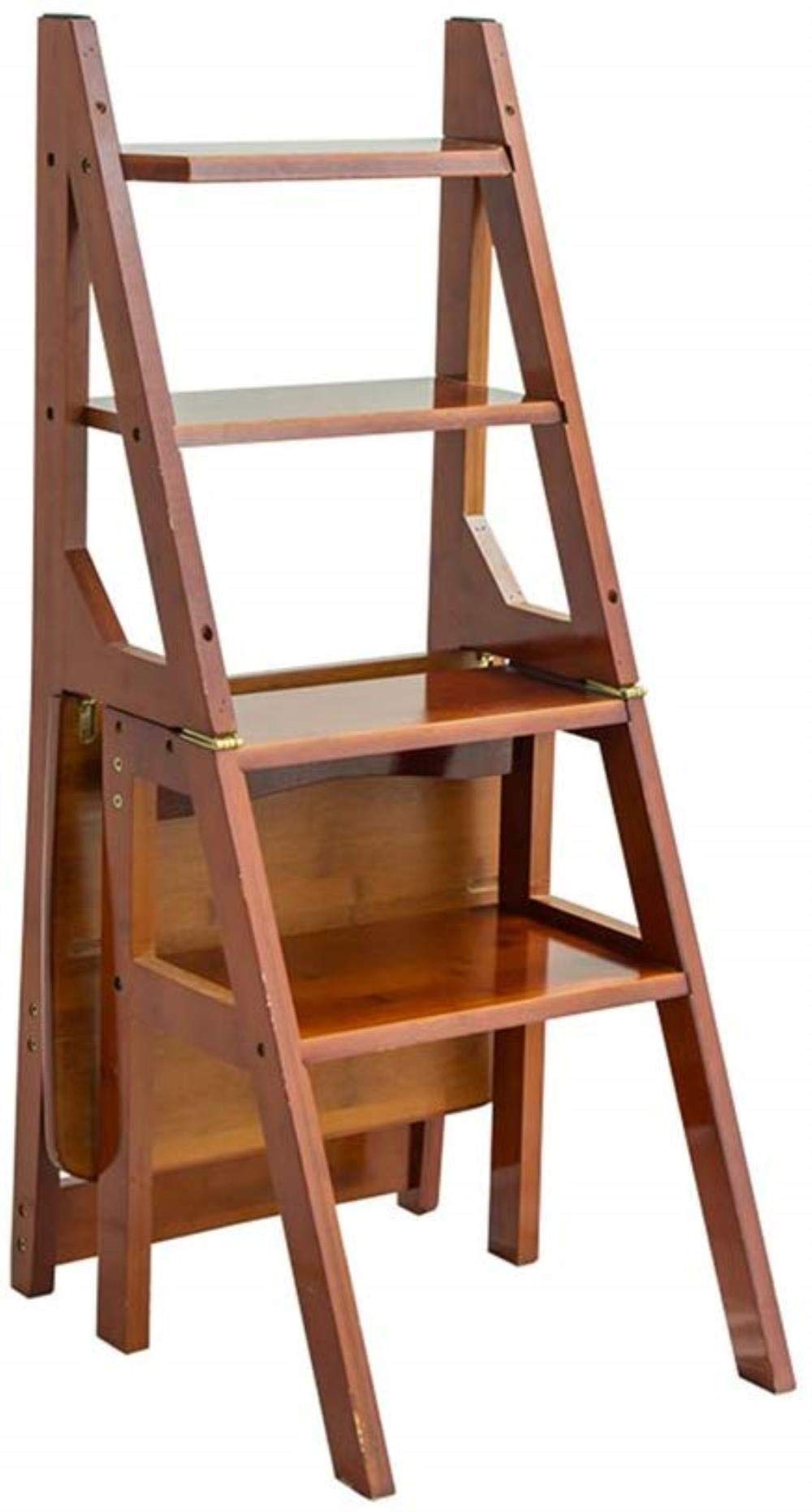 KAZUP Solid Wood Folding Step Stool - Multifunctional Indoor Climbing Stool, Step Ladder Chair for Home, Kitchen, Bathroom, and Kids' Safety