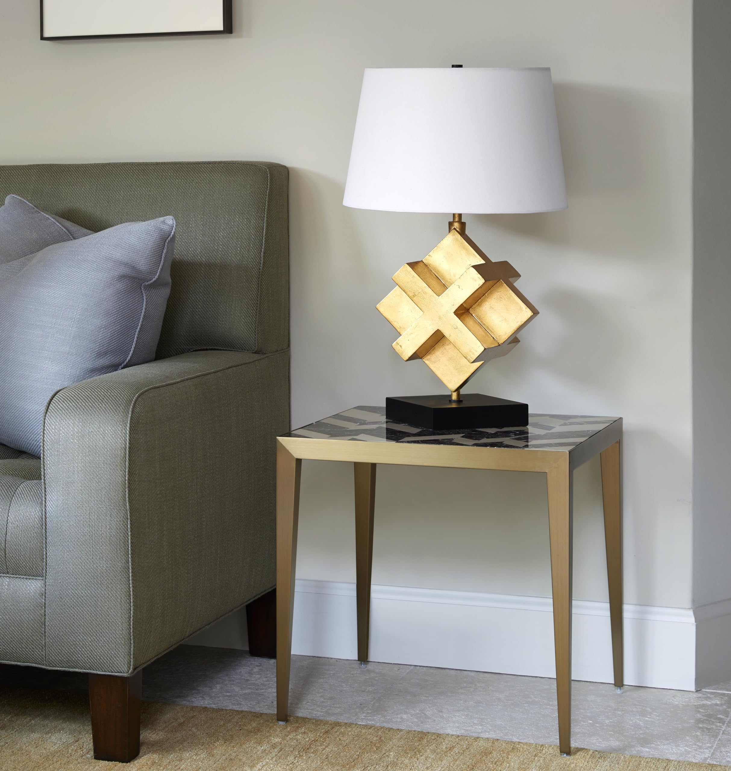 Garth Table Lamp - Modern Luxury Gold Desk Lamp for Living Room, Bedroom & Office - High-Quality Commercial Grade Lighting for Home & Workspace Decor