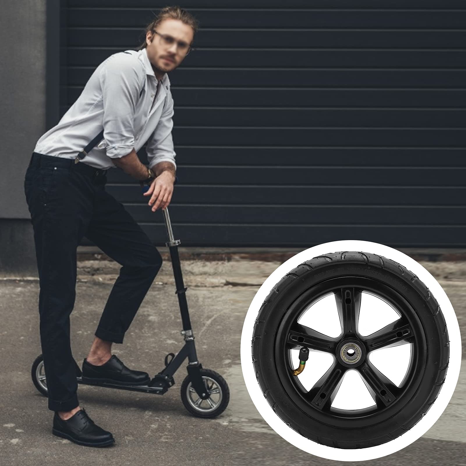 8 Inch Electric Scooter Tires and Tubes Set - 200x45 Universal Rubber Tires with Inner Tubes for Enhanced Shock Absorption, Anti-Slip & Wear Resistance - Perfect for Commuting, Urban Travel & Off-Road Adventures