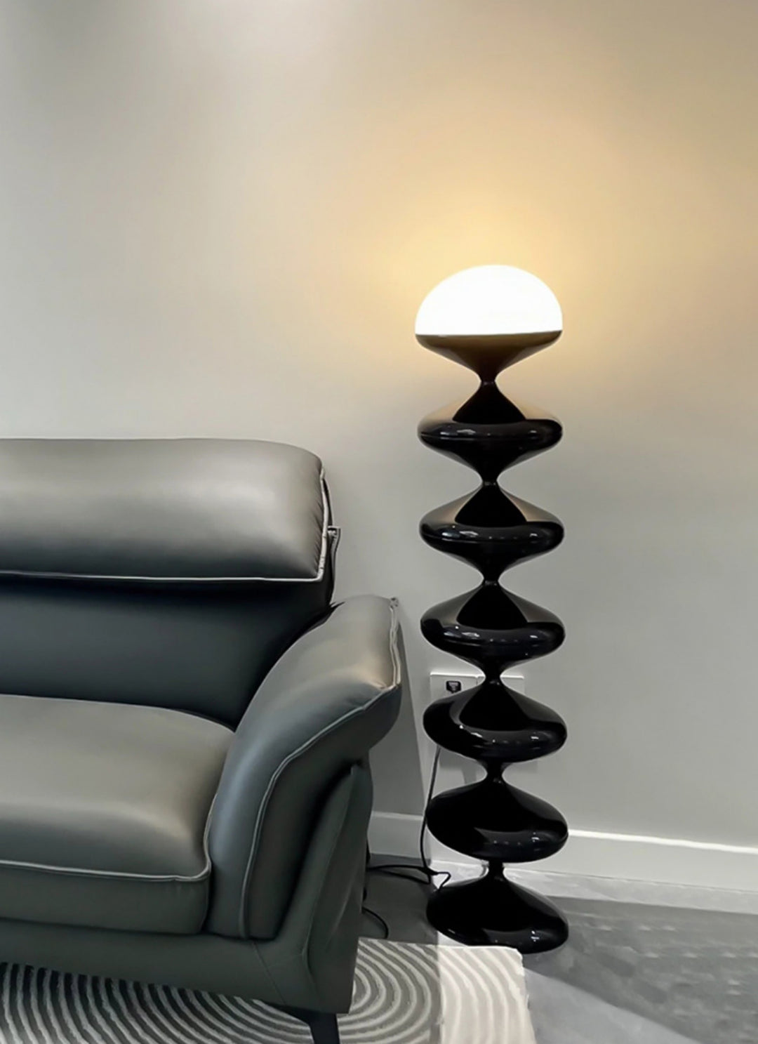 Modern Pull Gourd Floor Lamp - Adjustable Height LED Standing Light for Living Room, Bedroom & Office - Warm White/Cool White Dimmable Reading Light with Remote Control - Perfect for Cozy Nights, Home Decor & Workspace Lighting