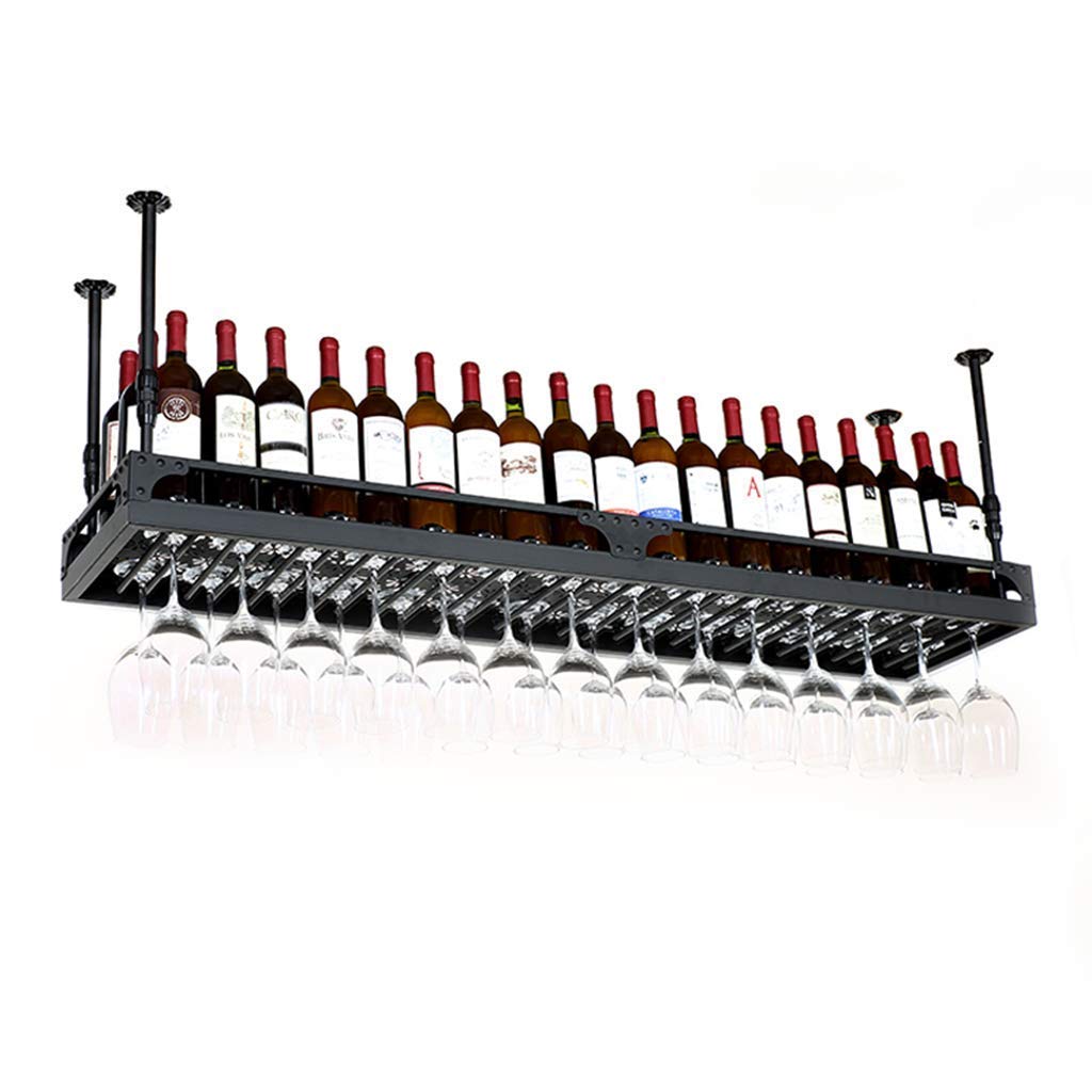 Vintage Iron Art Wall-Mounted Wine Rack - 120x35cm Hanging Bar Counter Wine Bottle Holder for Restaurants & Home Decor | Perfect for Kitchen, Dining Room & Wine Cellar Organization
