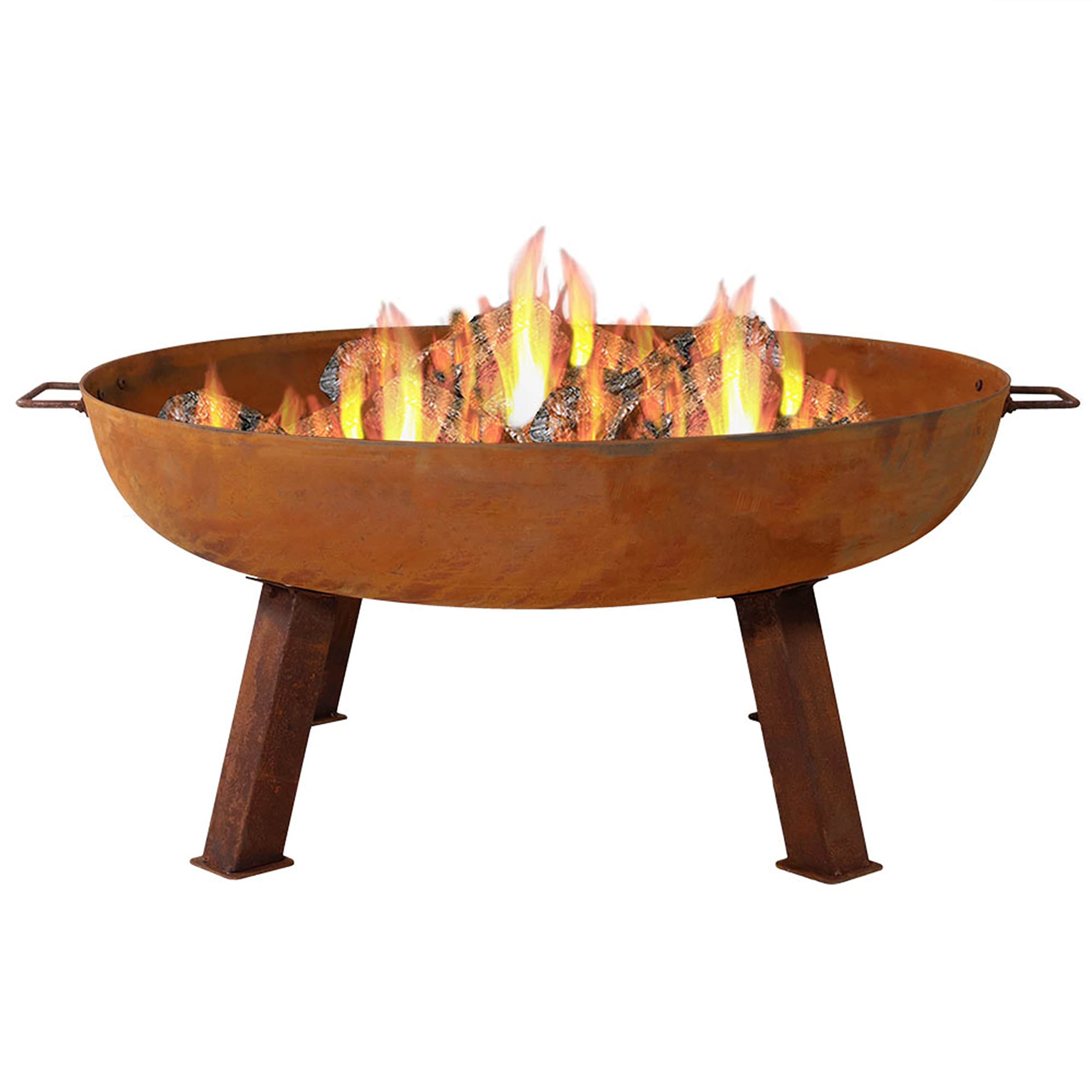 Sunnydaze 34-Inch Heavy Duty Cast Iron Wood Burning Fire Pit for Outdoor Backyard, Patio, Camping - Rust-Resistant Oxidized Finish with Handles - Perfect for Bonfires, S'mores & Backyard Gatherings
