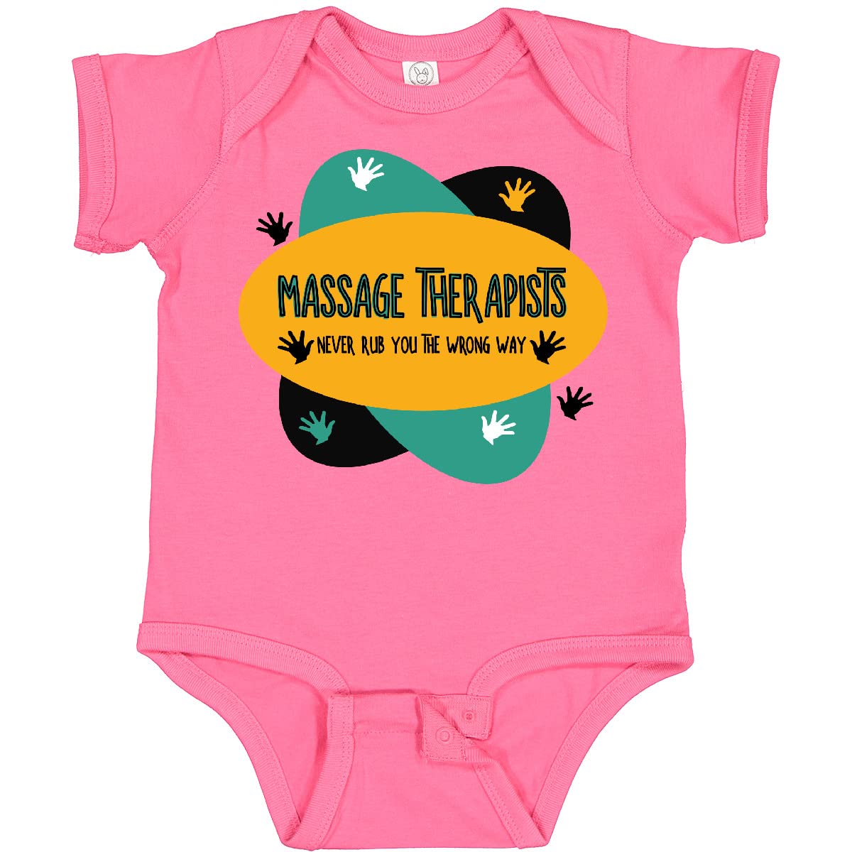 Inktastic Colorful Massage Therapist Hands Design Baby Bodysuit - Soft Cotton Onesie for Infant Massage & Relaxation, Perfect for Newborn Spa Days & Parent-Child Bonding Time