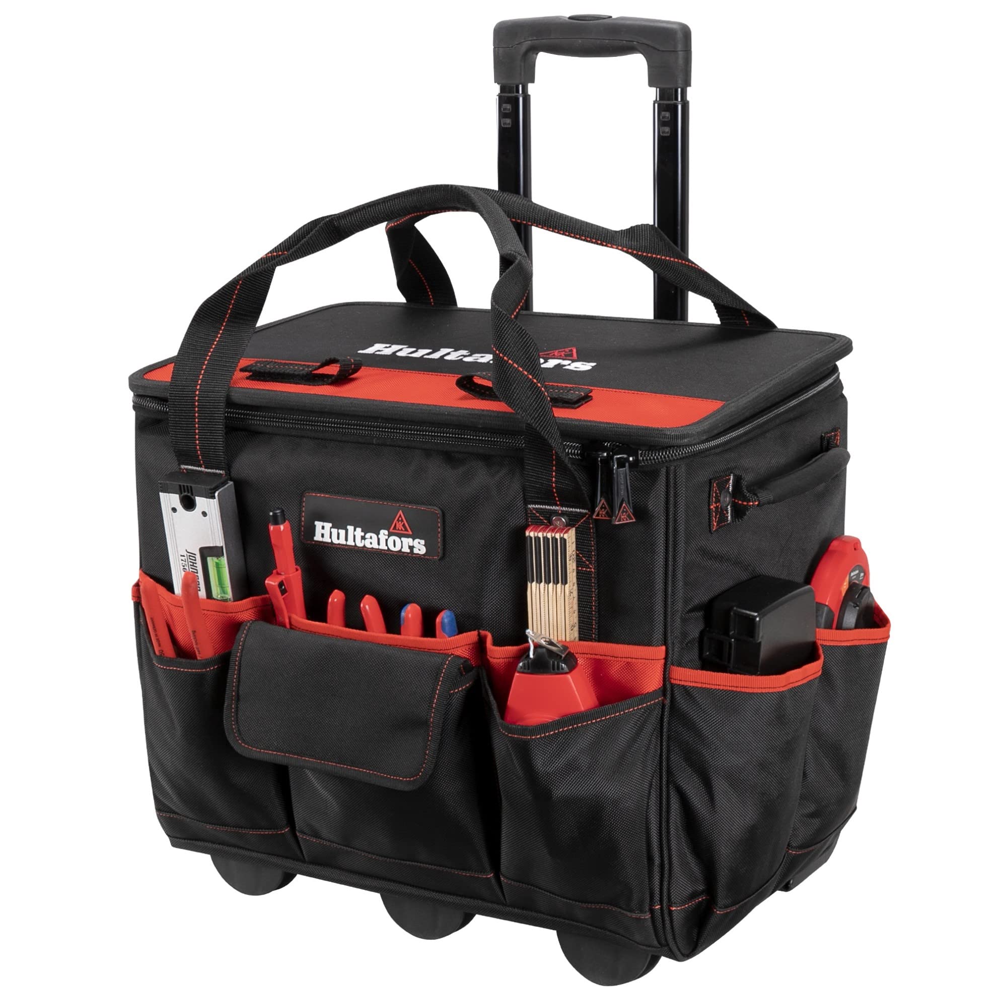 Hultafors HT5572 18-Inch Heavy Duty Roller Tool Bag for Electricians & Contractors - Portable Workshop Organizer with Wheels for Job Sites & Home DIY Projects
