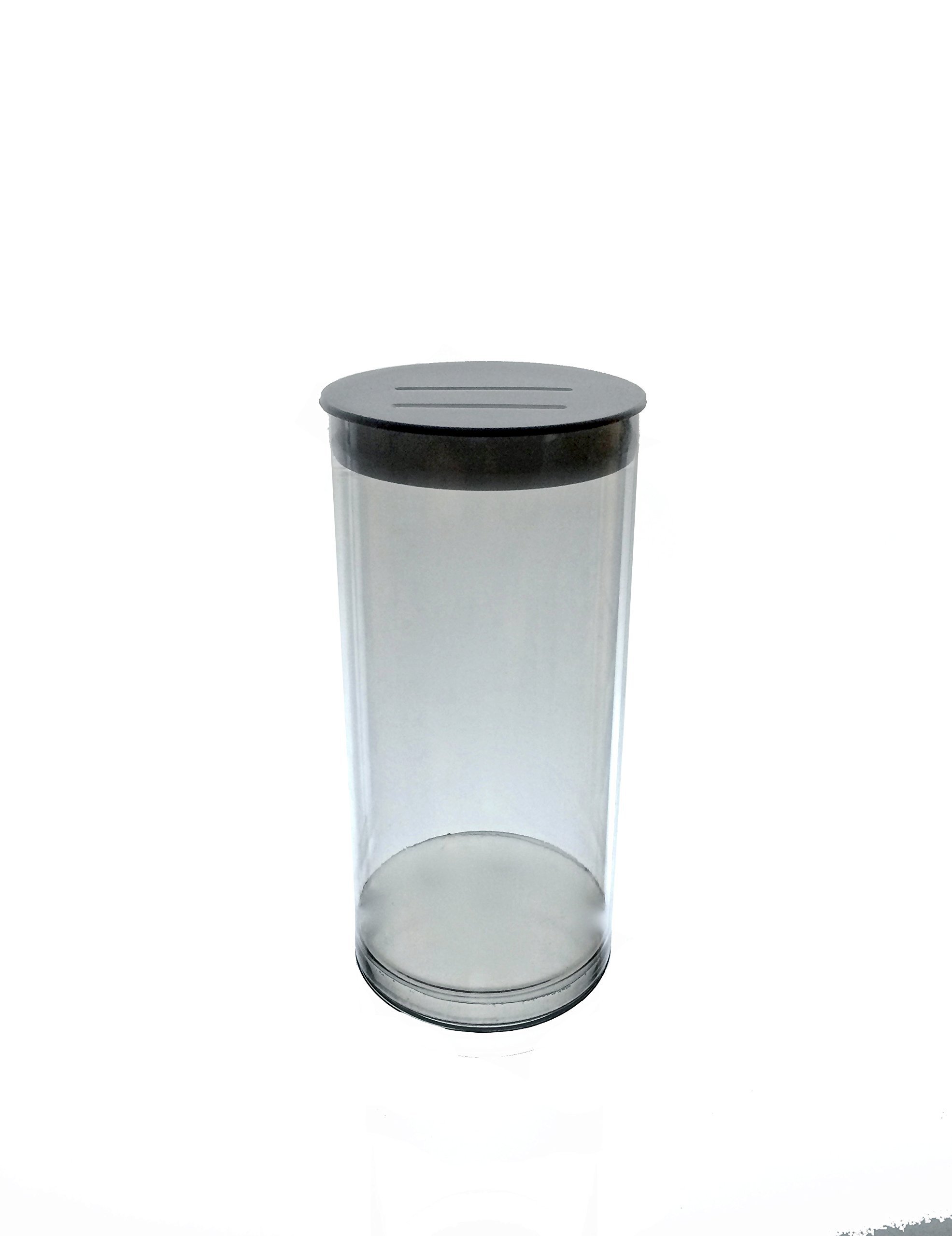 24-Pack Small Charity Donation Tubes - Clear Plastic Marketing Holders for Fundraising Events, Church Collections & Retail Countertop Displays