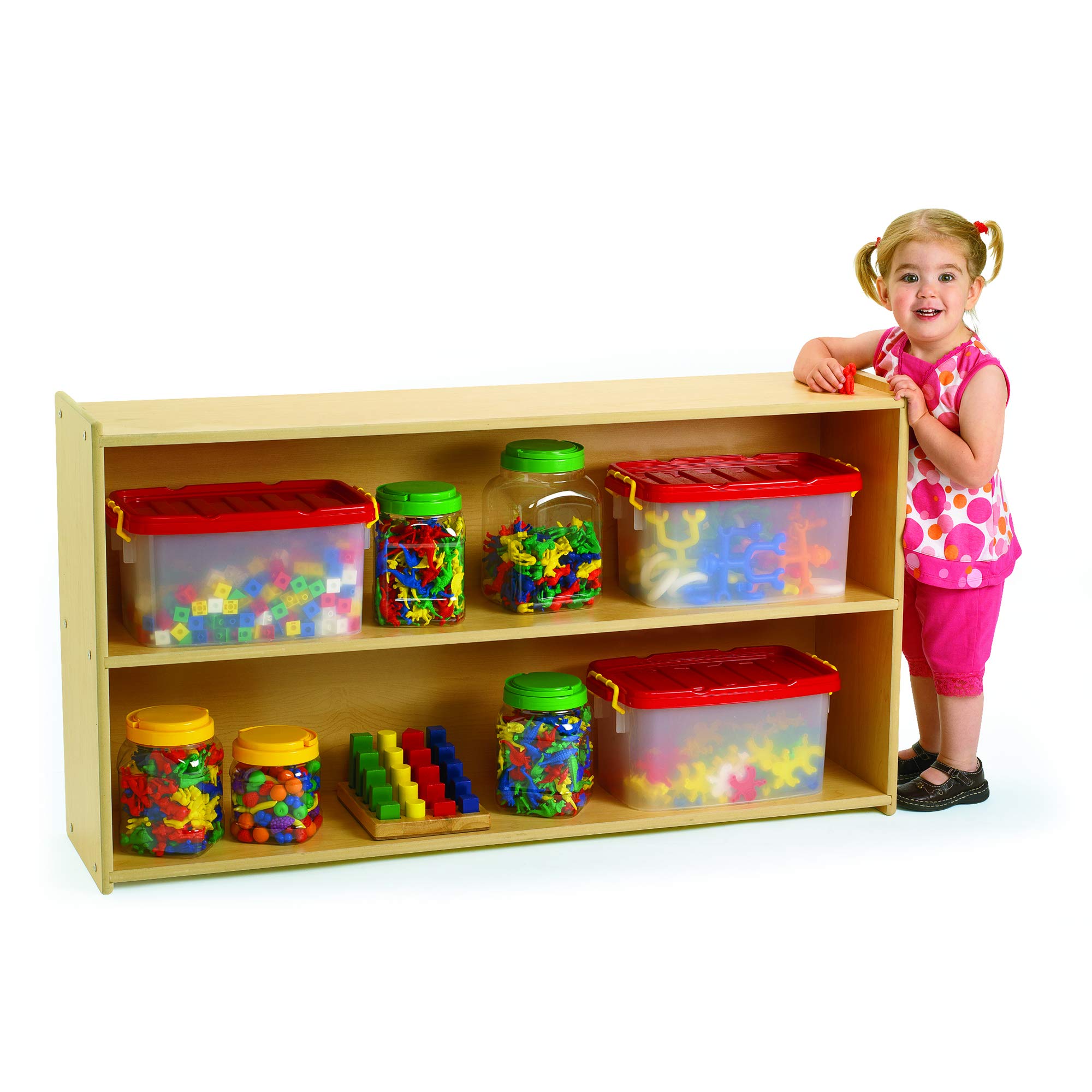 Children's Factory Angeles Value Line 2-Shelf Storage Unit ANG7173 - Durable Kids Toy Organizer & Bookcase for Classroom, Playroom, Daycare & Preschool - Perfect for Organizing Toys, Books, and Learning Materials