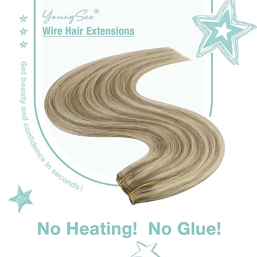 Premium 100% Human Hair Wire Hair Extensions for Women - Clip-In, Heat Resistant, Natural Look for Daily Styling & Special Occasions