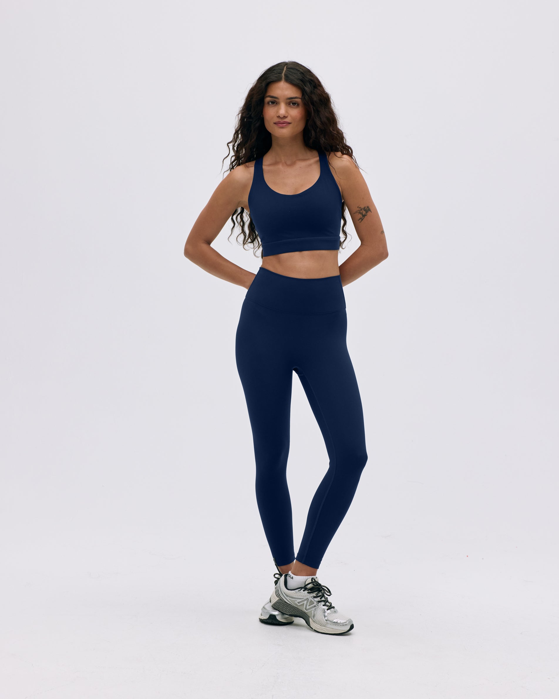 Best High-Waisted Yoga Leggings for Women - Navy Blue - Comfortable & Stretchy Workout Pants for Running, Gym & Lounge