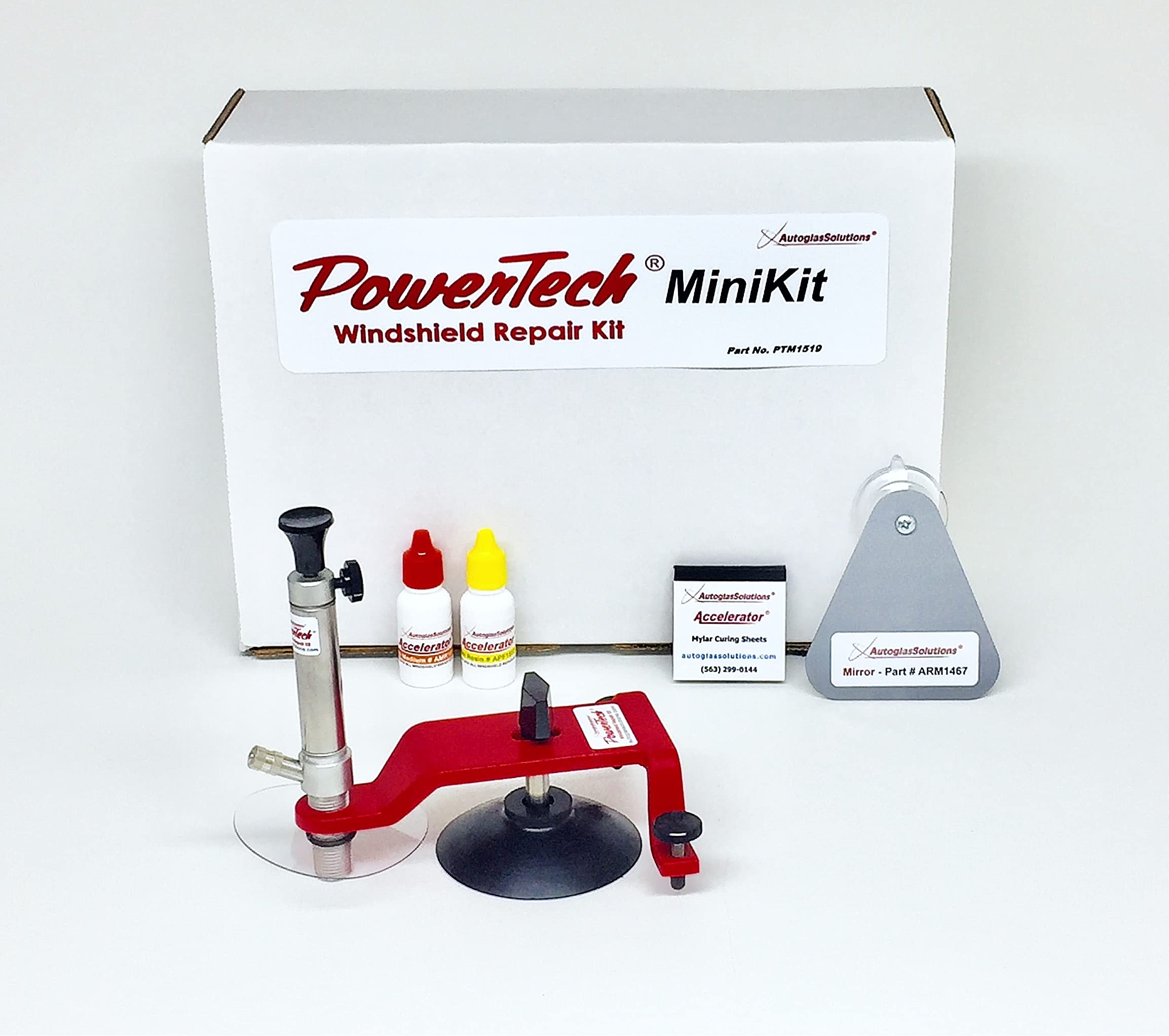 Powertech MiniKit Windshield Repair Kit - Professional DIY Car Glass Crack Fix Tool for Windshield Chips & Cracks - Perfect for Home, Roadside, and Emergency Auto Repairs