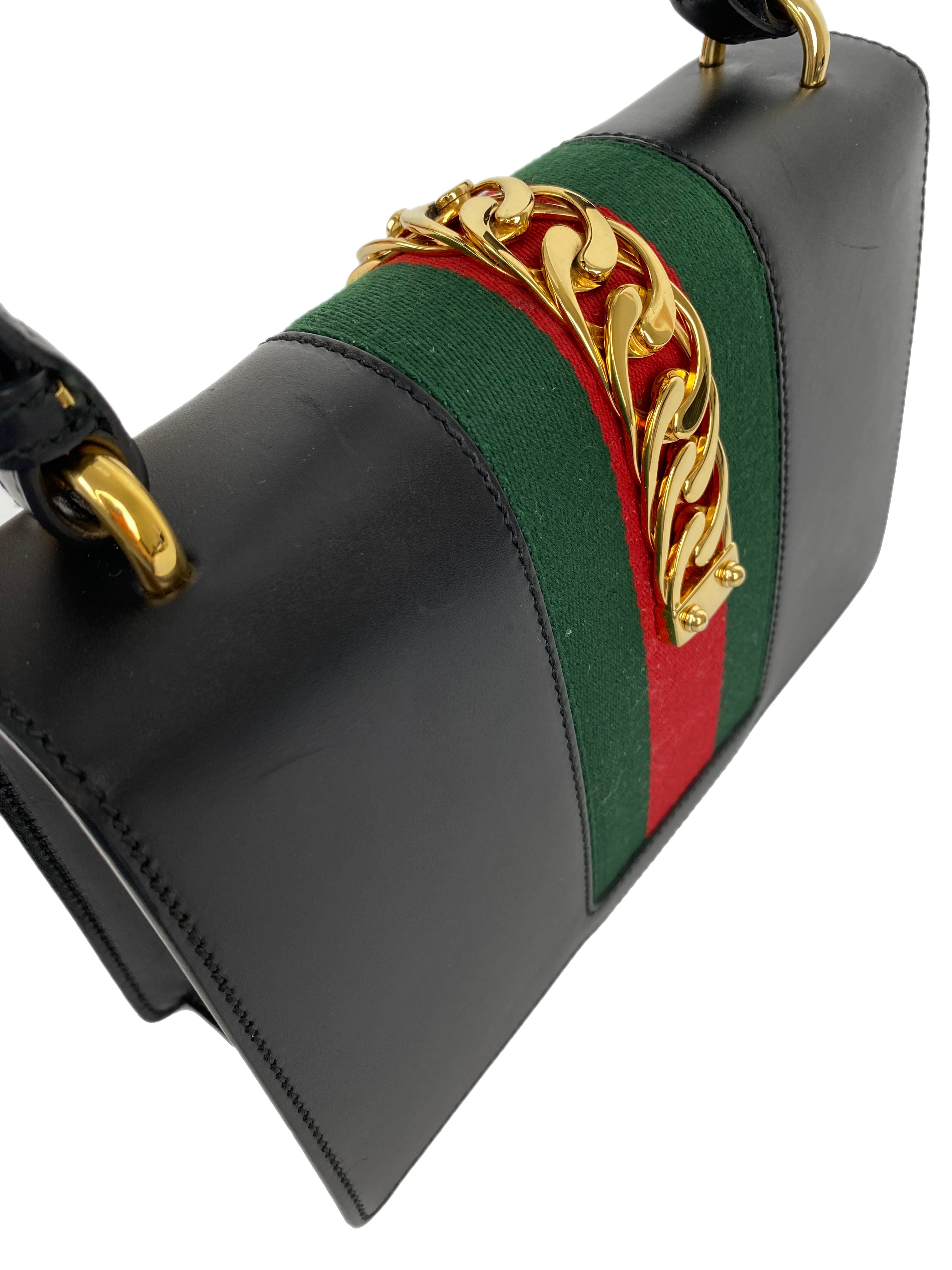 Gucci Black Small Sylvie Bag - Luxury Leather Crossbody Handbag for Women | Perfect for Parties, Dates & Everyday Use