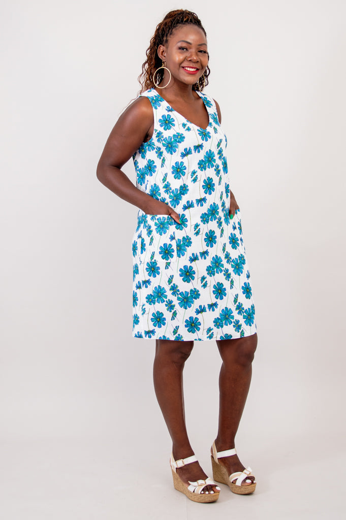 Felicia Dress in Aster Color - Soft Linen Bamboo Blend for Women | Perfect for Summer Outfits, Beach Vacations & Casual Wear