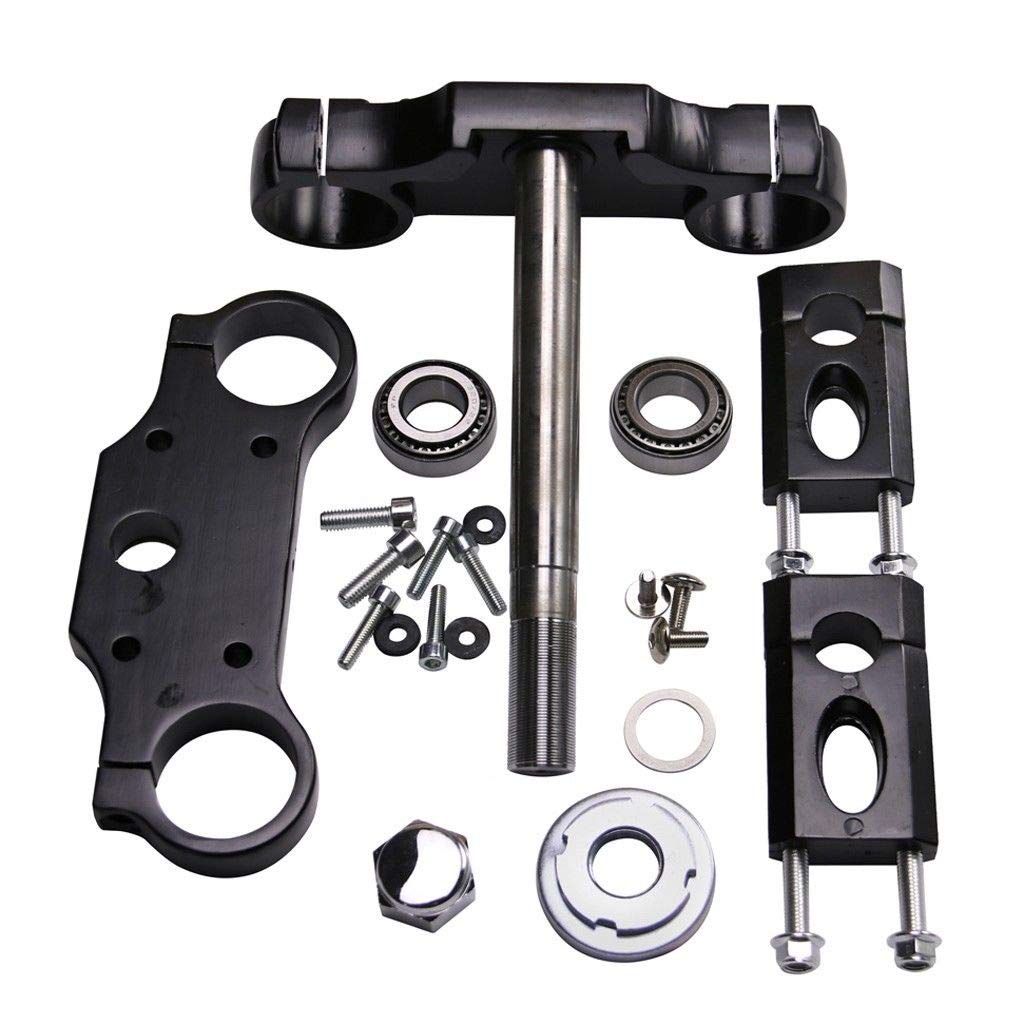 45mm/48mm Front Hydraulic Forks Shocks with Triple Tree Handlebar Riser Clamp & Brake Caliper for Dirt Pit Bike - Perfect for Off-Road Racing, Trail Riding & Motocross Adventures