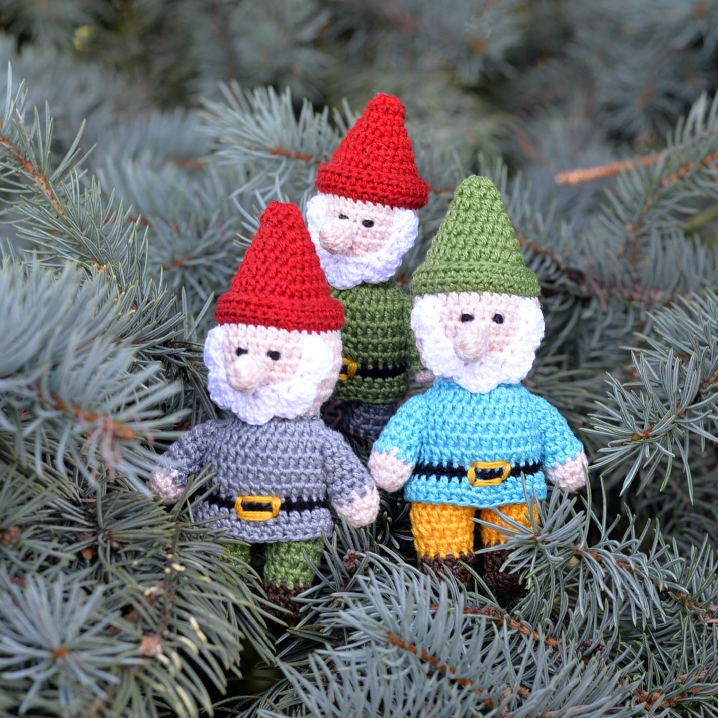 Handmade Crochet Gnome Ornaments - Set of 3 Adorable Christmas Tree Decorations for Holiday Home Decor & Gift Giving