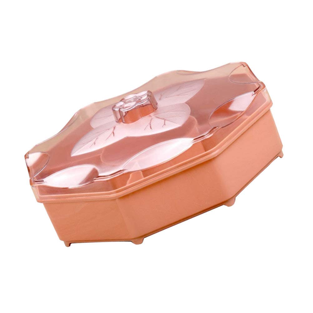 Divided Snack Plate with Lid - Sectional Candy Containers & Plastic Appetizer Tray - Serving Platter with Cover for Nuts, Dried Fruit, Crackers, Veggies & Chips - Perfect for Parties, Picnics, School Lunches & Office Snacks