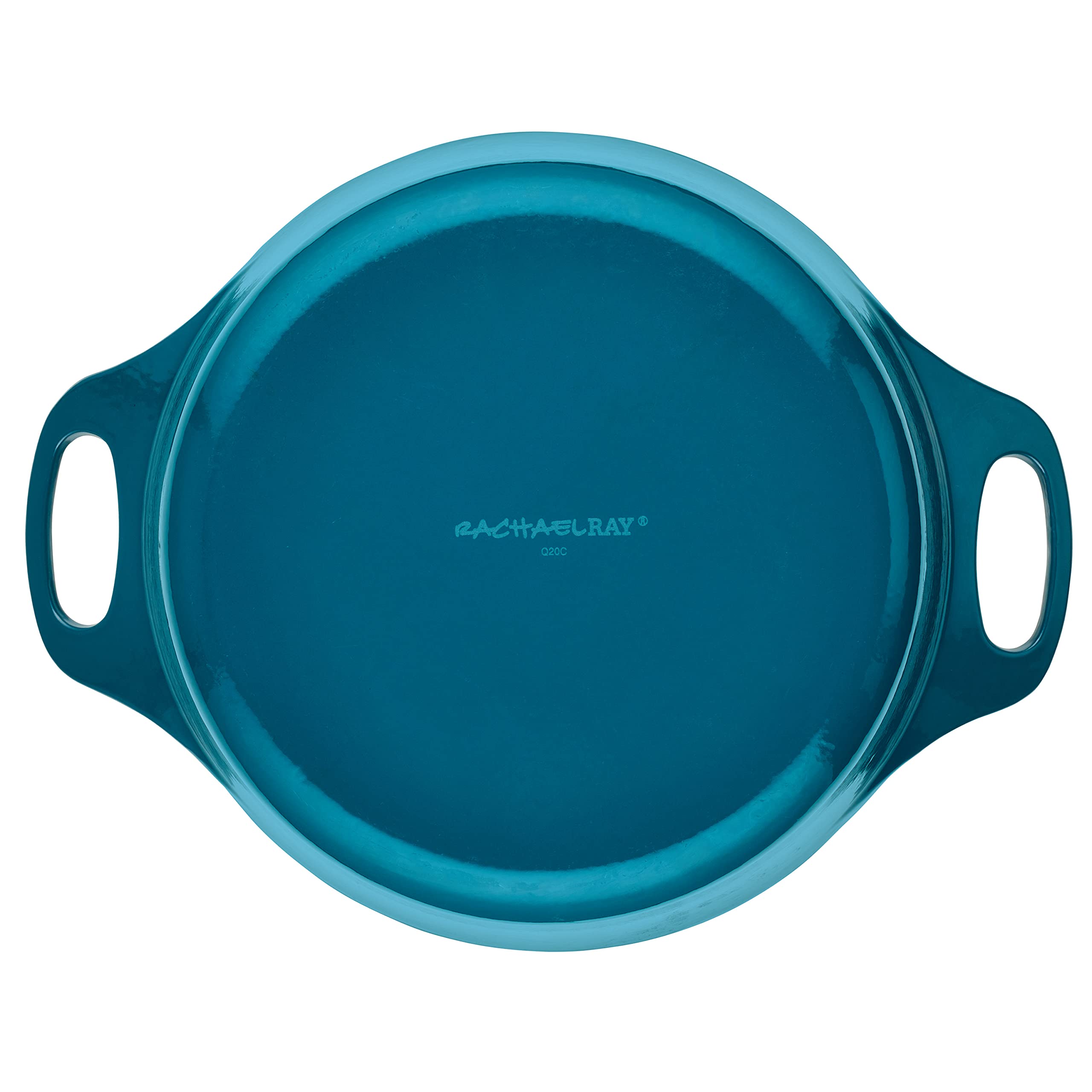 Rachael Ray Enameled Cast Iron Dutch Oven with Lid - 5 Quart, Teal Blue - Perfect for Soups, Stews, Braising & Baking - Stovetop to Oven Safe
