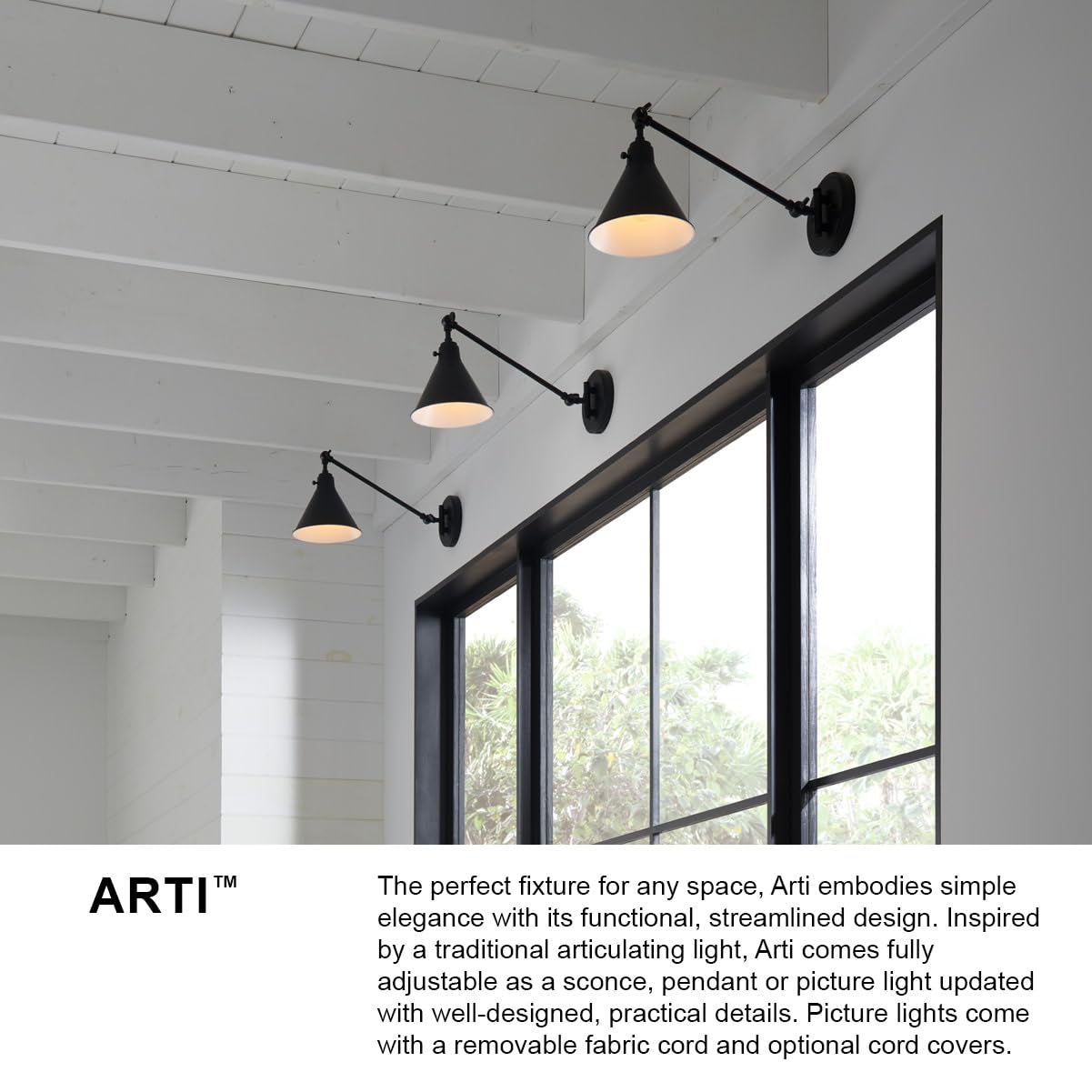 Hinkley Arti 3691BK-CL Adjustable Wall Sconce Light Fixture - Black with Clear Glass Shade, Single Pivot Point, On/Off Switch - Perfect for Bedroom, Hallway, or Entryway Lighting