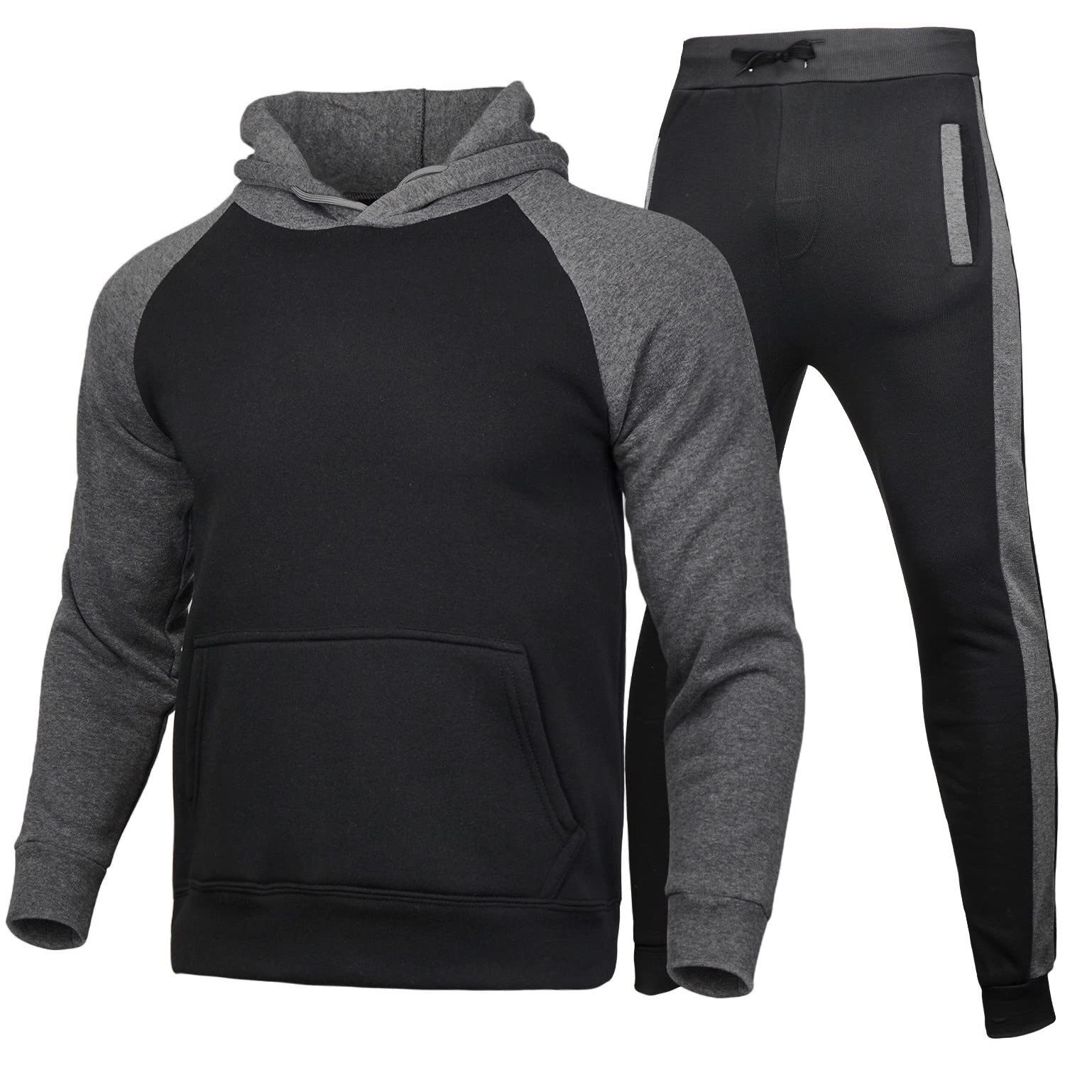 Blandoom 2023 Men's Funny Graphic Tracksuit Set - Gym Hoodie & Joggers Workout Outfit - Long Sleeve Athletic Activewear for Running, Training & Casual Wear