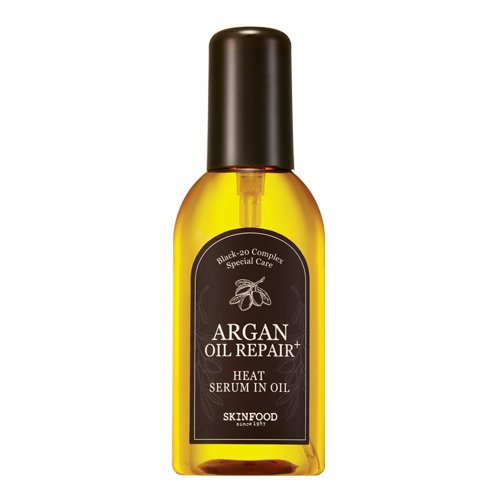 Skin Food Argan Oil Repair Plus Heat Serum - Nourishing Hair Treatment for Damaged Hair, Heat Protection, Frizz Control - Perfect for Styling, Blow Drying & Daily Hair Care