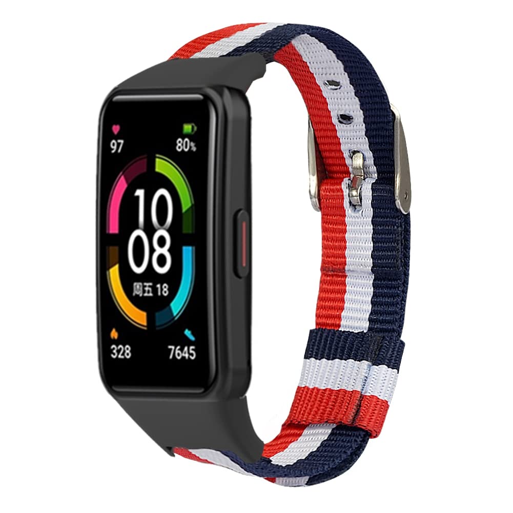 KangPlus Replacement Wristband for Honor Band 6 - Sporty Canvas Adjustable Strap with Installation Tool - Compatible with Huawei Band 6 Pro/Huawei Band 6 - Durable Fitness Tracker Band for Running, Gym & Daily Wear