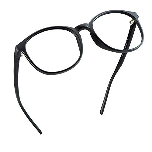 LifeArt Blue Light Blocking Glasses - Anti Eyestrain Computer Reading Glasses for Women & Men - Gaming & TV Glasses with Anti-Glare (Black, 5.50 Magnification) - Perfect for Office Work, Online Classes & Nighttime Screen Use