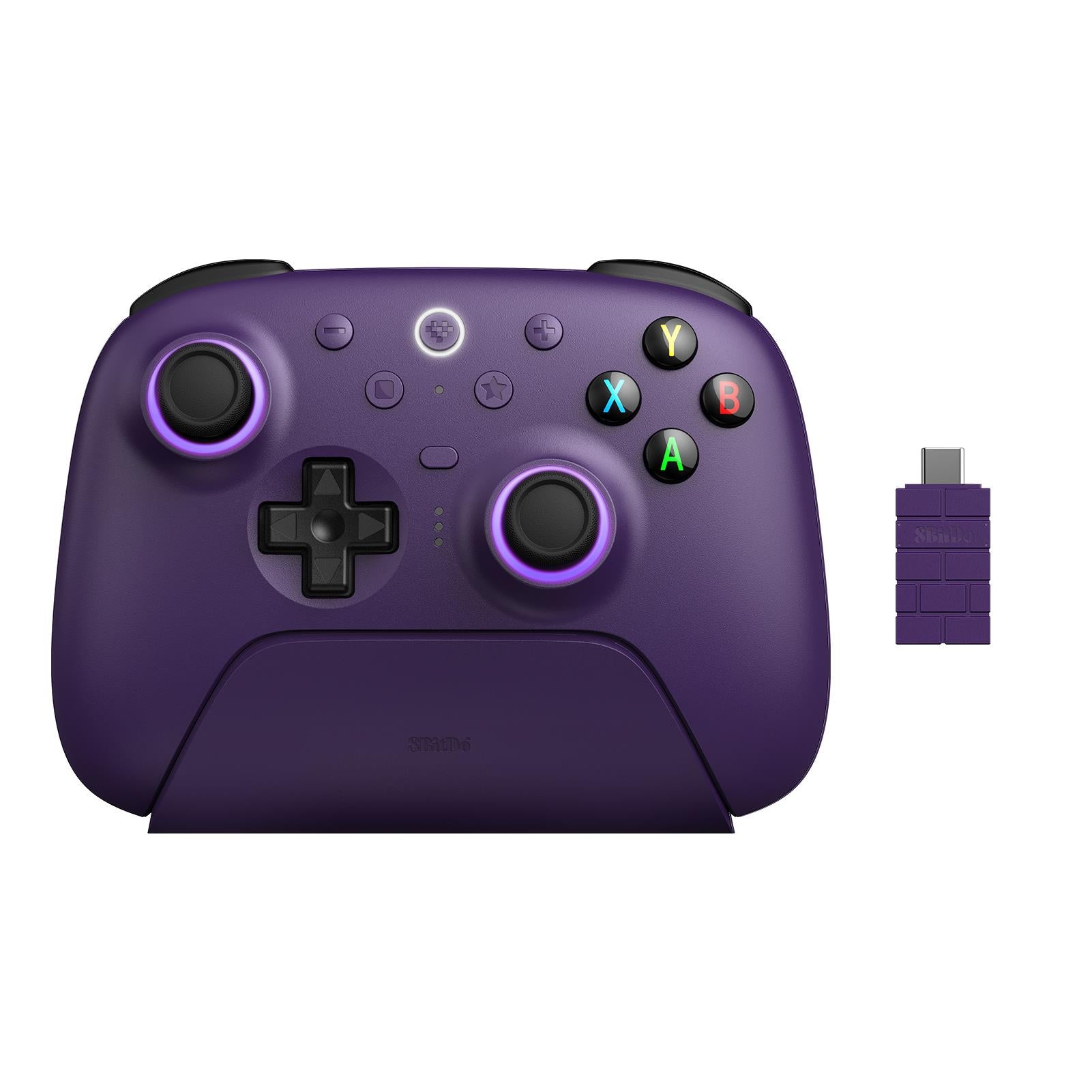 8BitDo Ultimate 2 Wireless Bluetooth Controller for Switch/PC/Android - Purple | Ergonomic Design, Hall Effect Joysticks, Customizable Buttons | Perfect for Gaming, Streaming & eSports