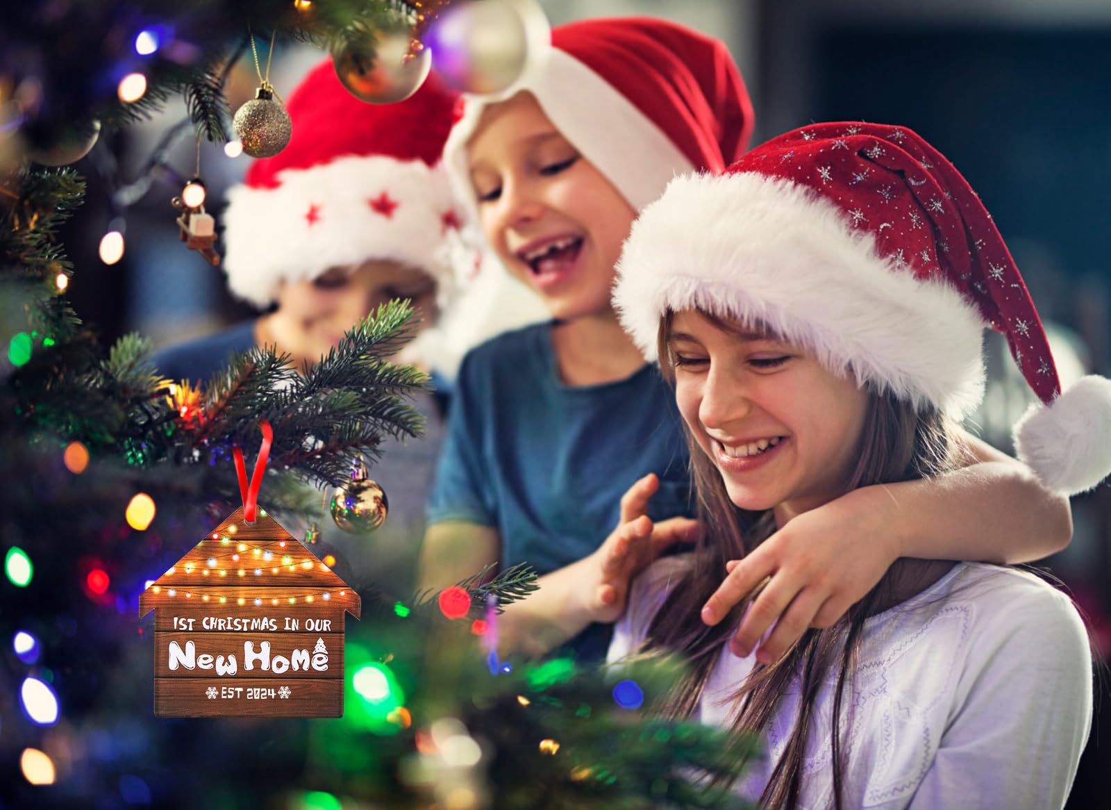WaaHome First Christmas in Our New Home Ornaments 2024 - Elegant New House Christmas Tree Decorations, Perfect Housewarming Gifts for New Homeowners | Ideal for Holiday Decor, First Home Celebrations & Festive Tree Trimming